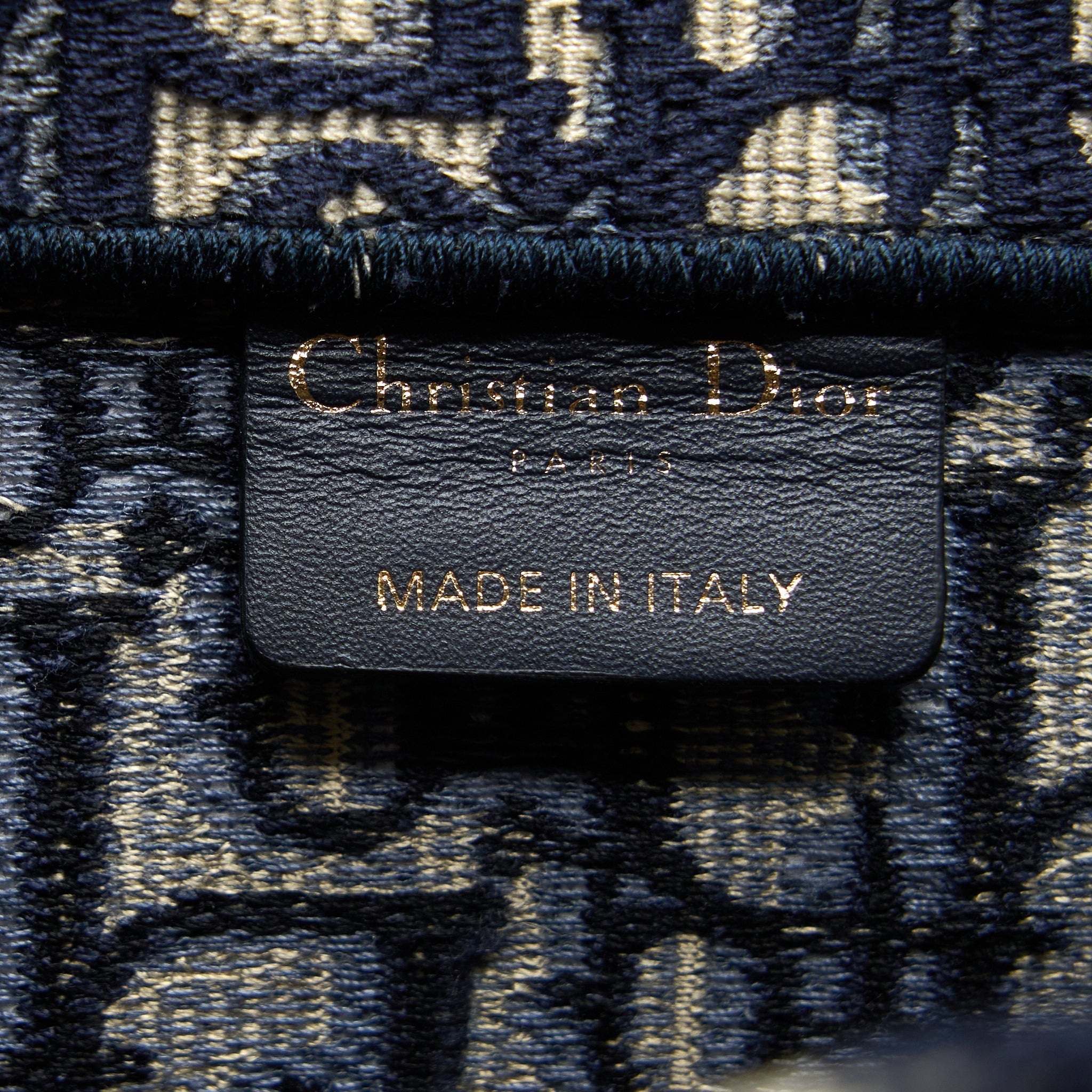 DIOR MEDIUM BOOK TOTE BLUE OBLIQUE EMBROIDERY