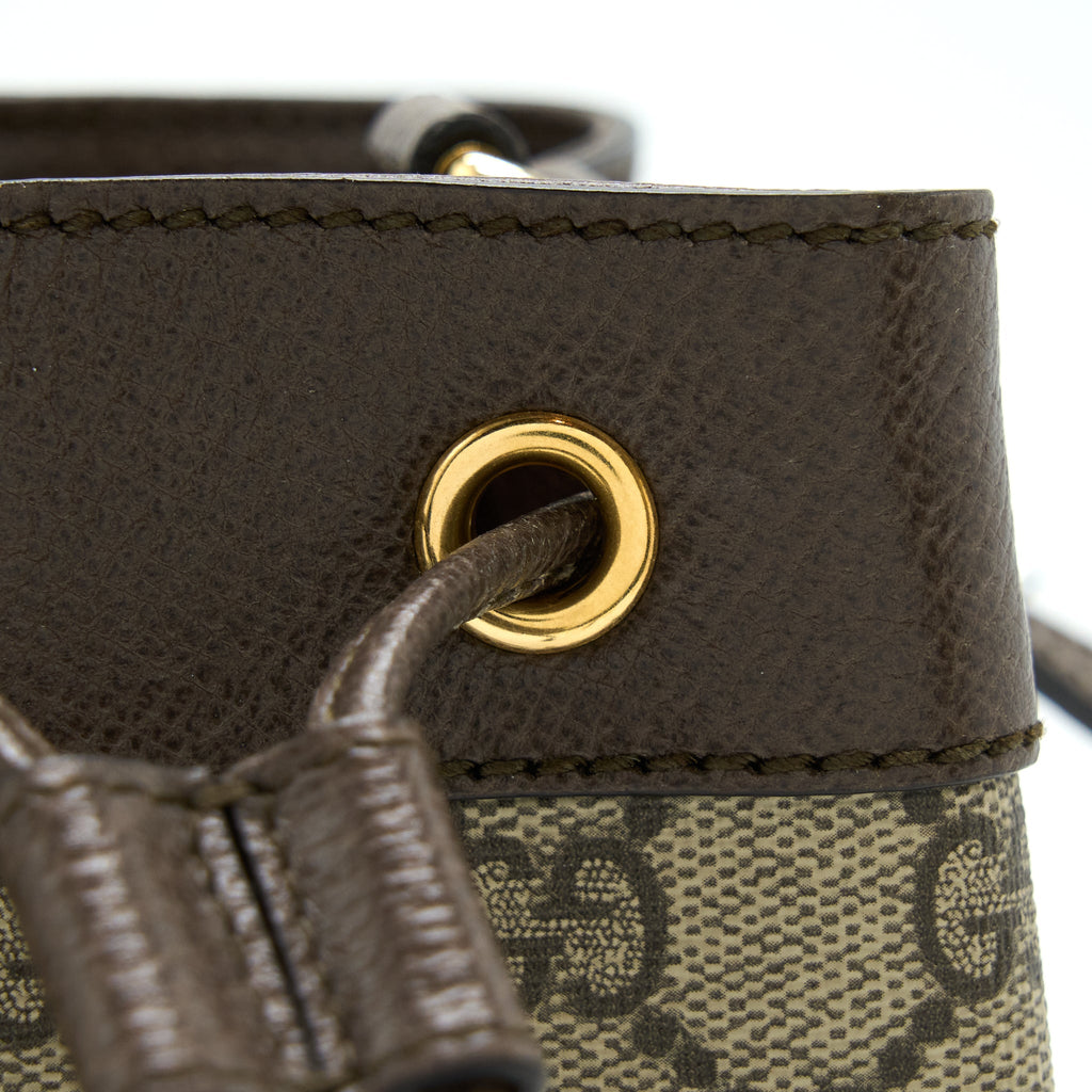 GUCCI OPHIDIA MINI GG BUCKET BAG GG SUPREME CANVAS GHW