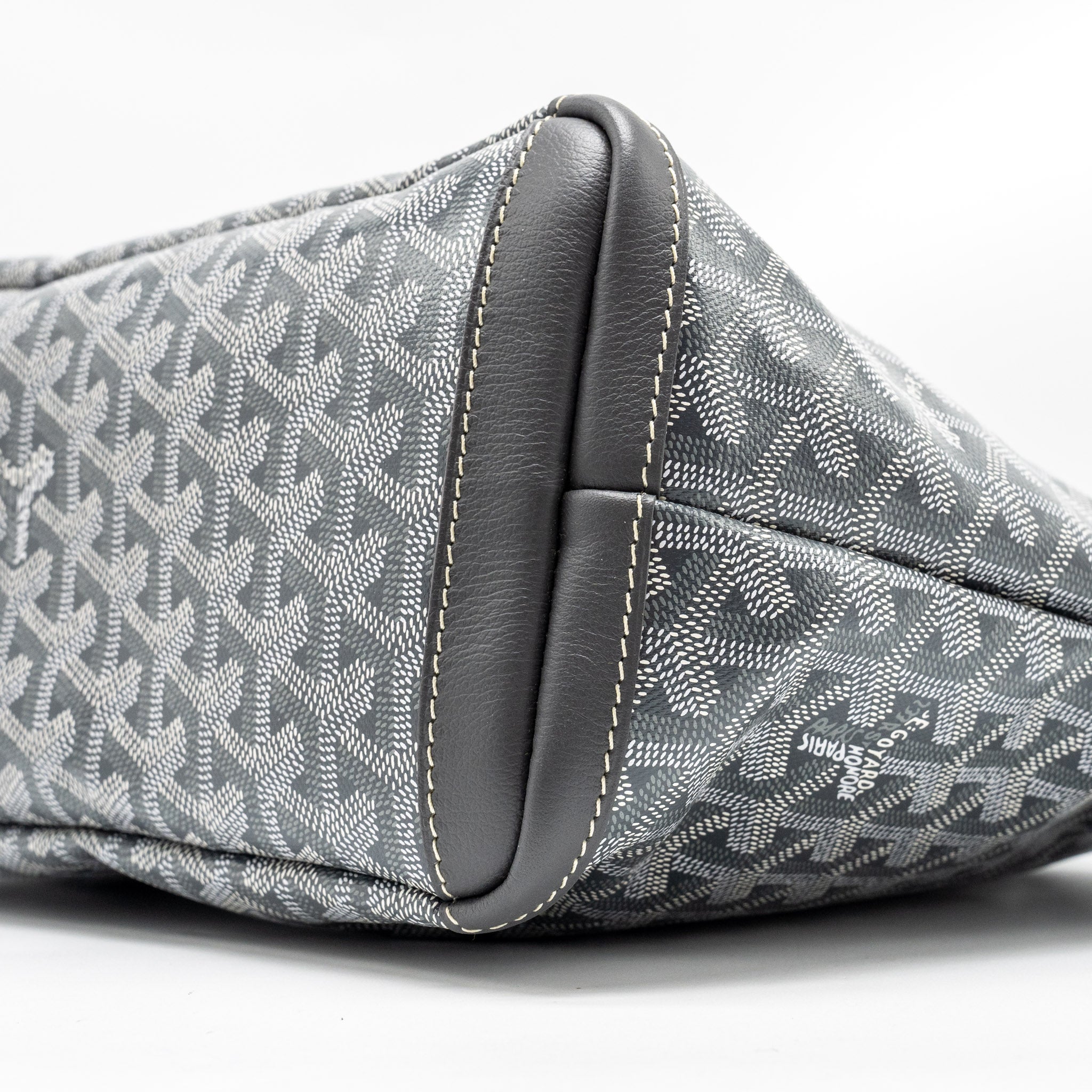 GOYARD ARTOIS TOTE BAG GOYARDLINE CANVAS/CALFSKIN GREY SHW