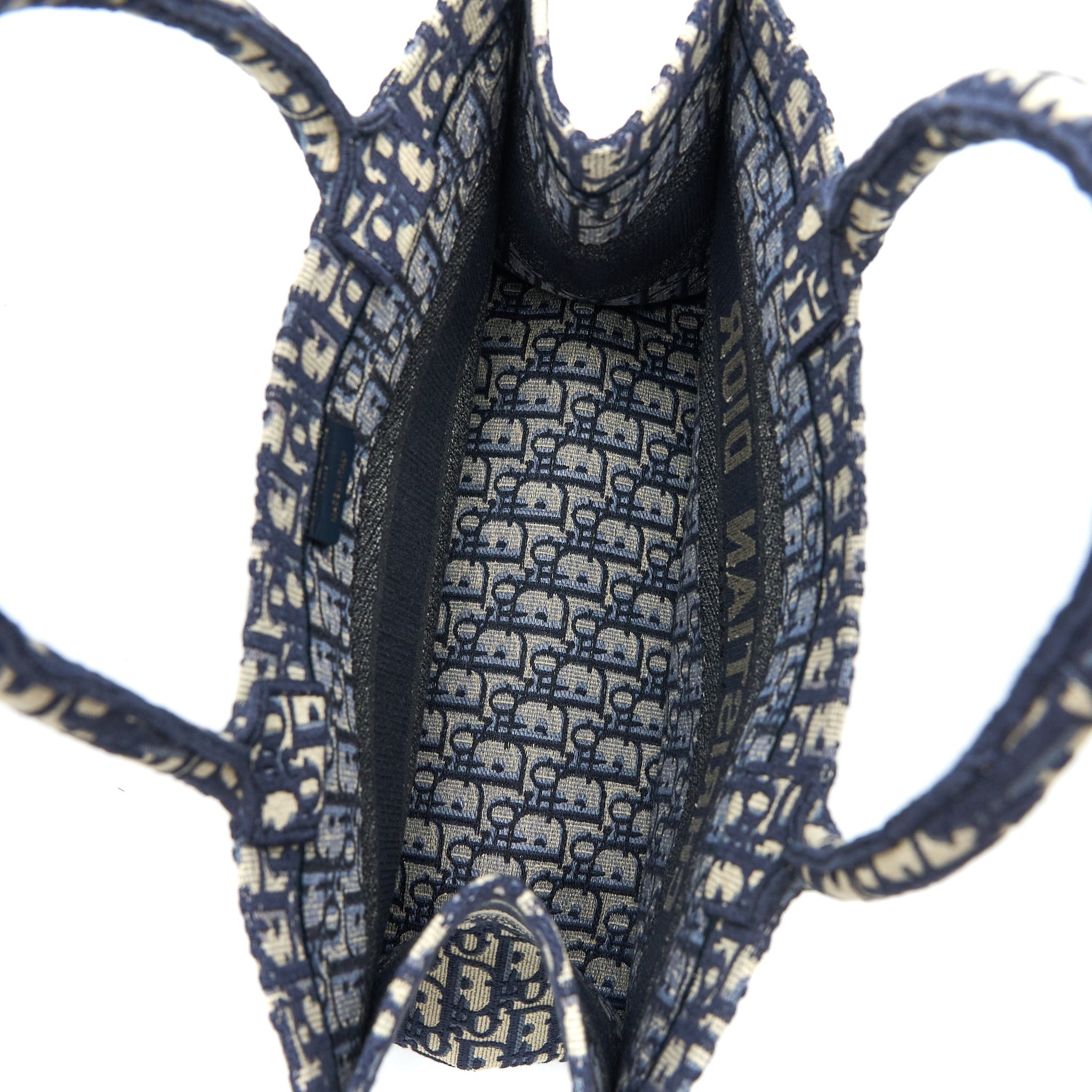 DIOR MEDIUM BOOK TOTE BLUE OBLIQUE EMBROIDERY