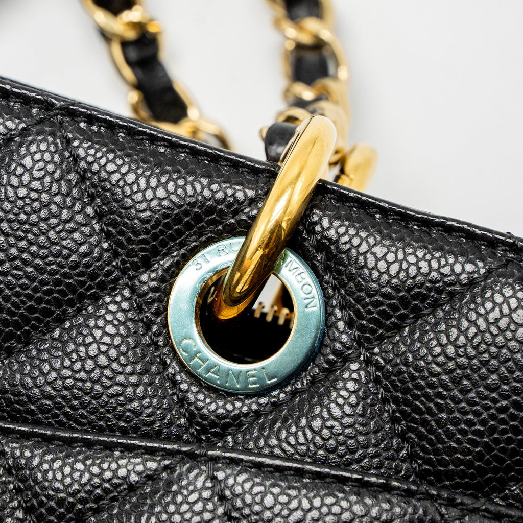CHANEL GRAND SHOPPING TOTE/GST CAVIAR BLACK GHW