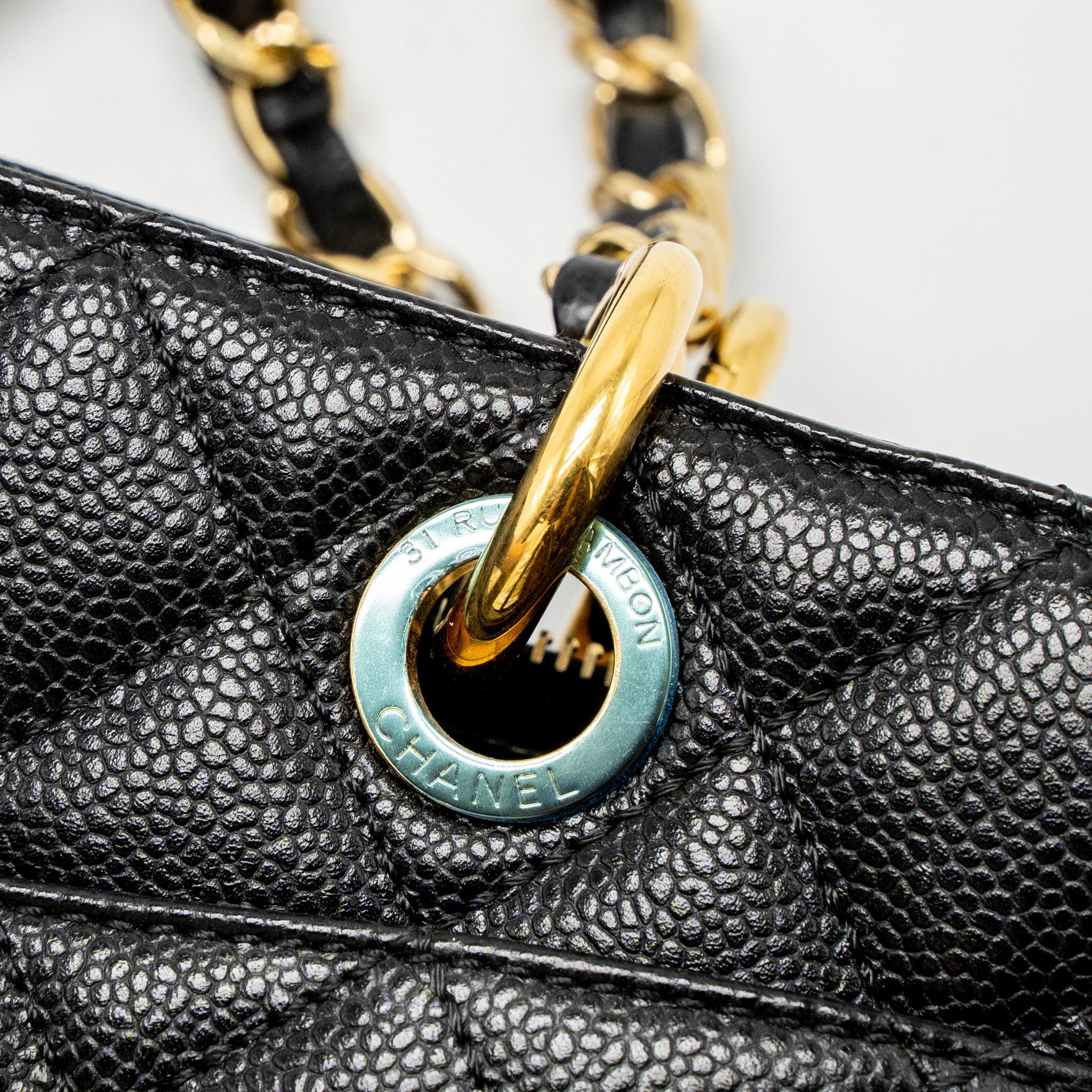 CHANEL GRAND SHOPPING TOTE/GST CAVIAR BLACK GHW
