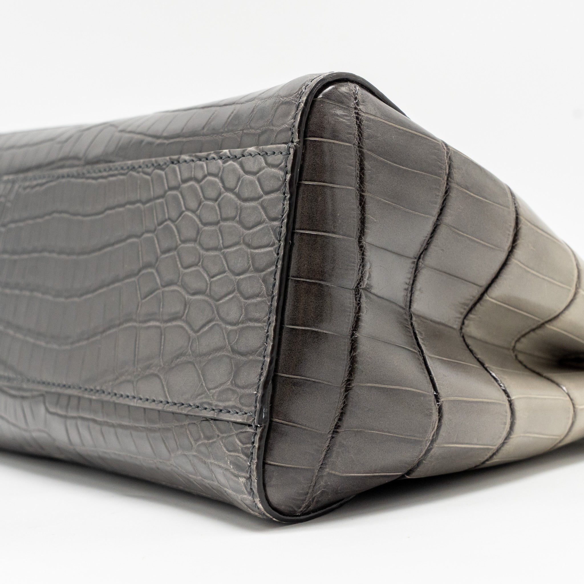 FENDI MINI PEEKABOO BAG CROCODILE GREY GHW