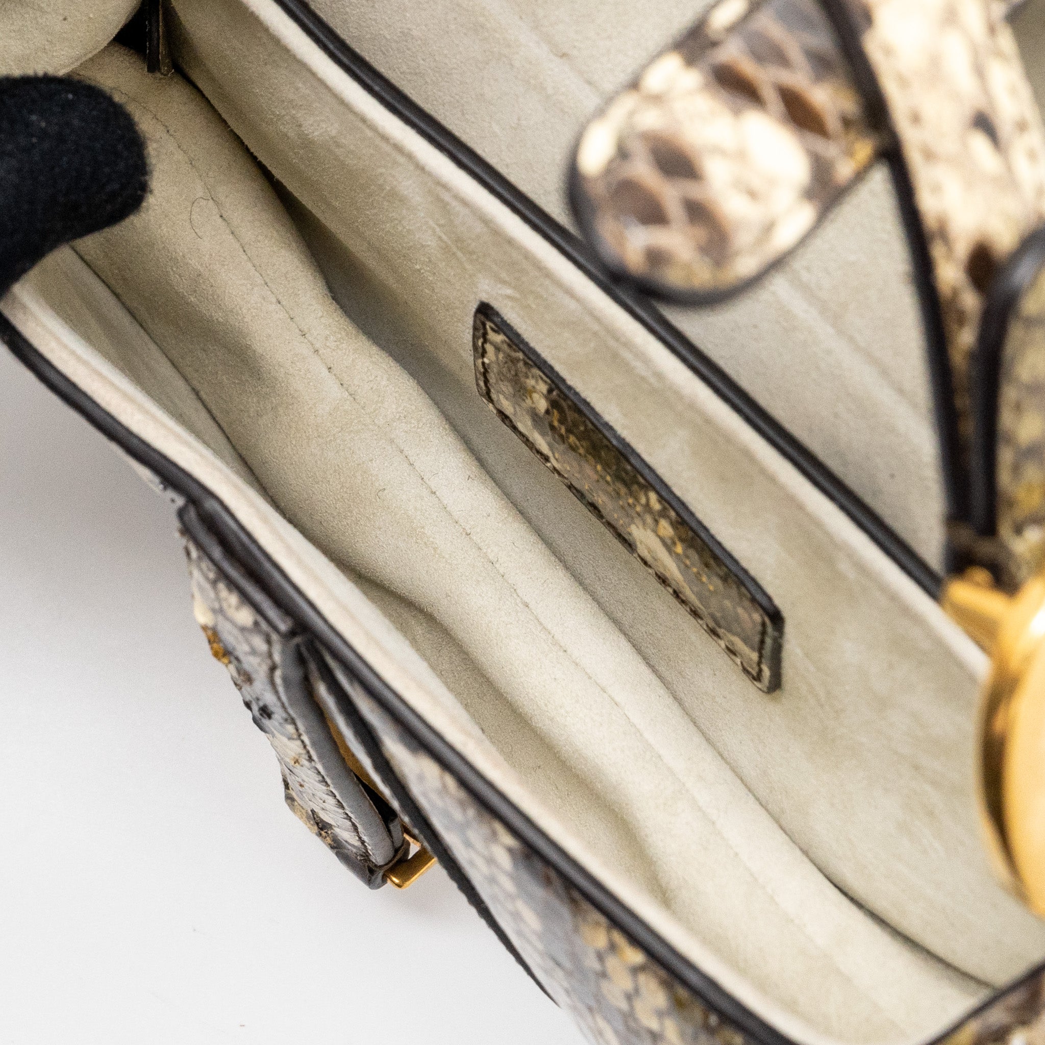DIOR MINI SADDLE BAG PYTHON MULTICOLOUR GHW