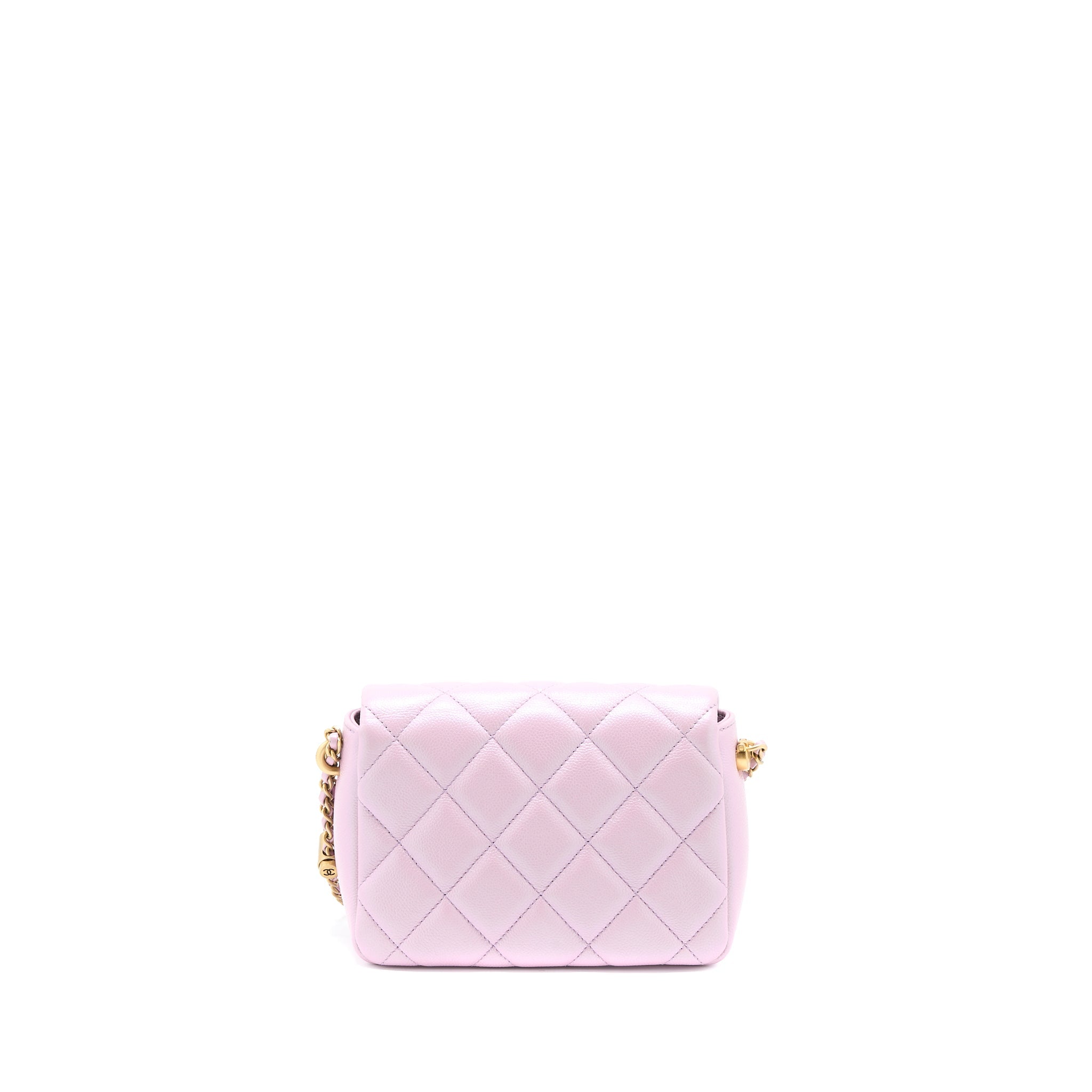 CHANEL 21K MY PERFECT MINI FLAP BAG CAVIAR PINK GHW (MICROCHIP)