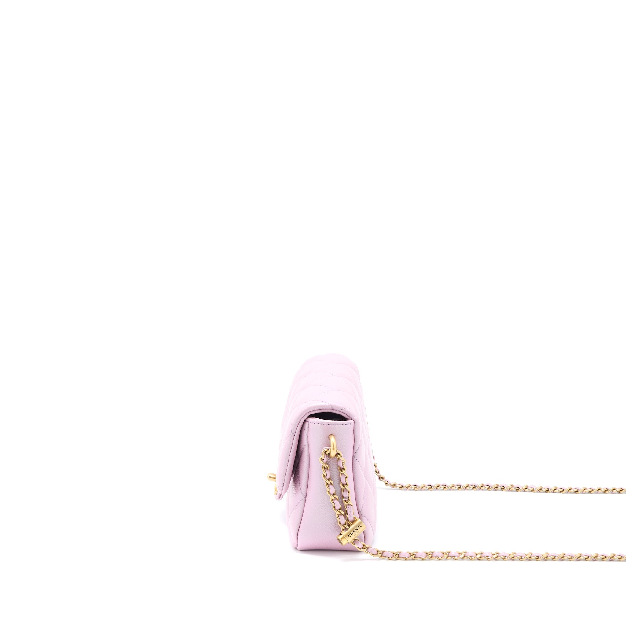 CHANEL 21K MY PERFECT MINI FLAP BAG CAVIAR PINK GHW (MICROCHIP)