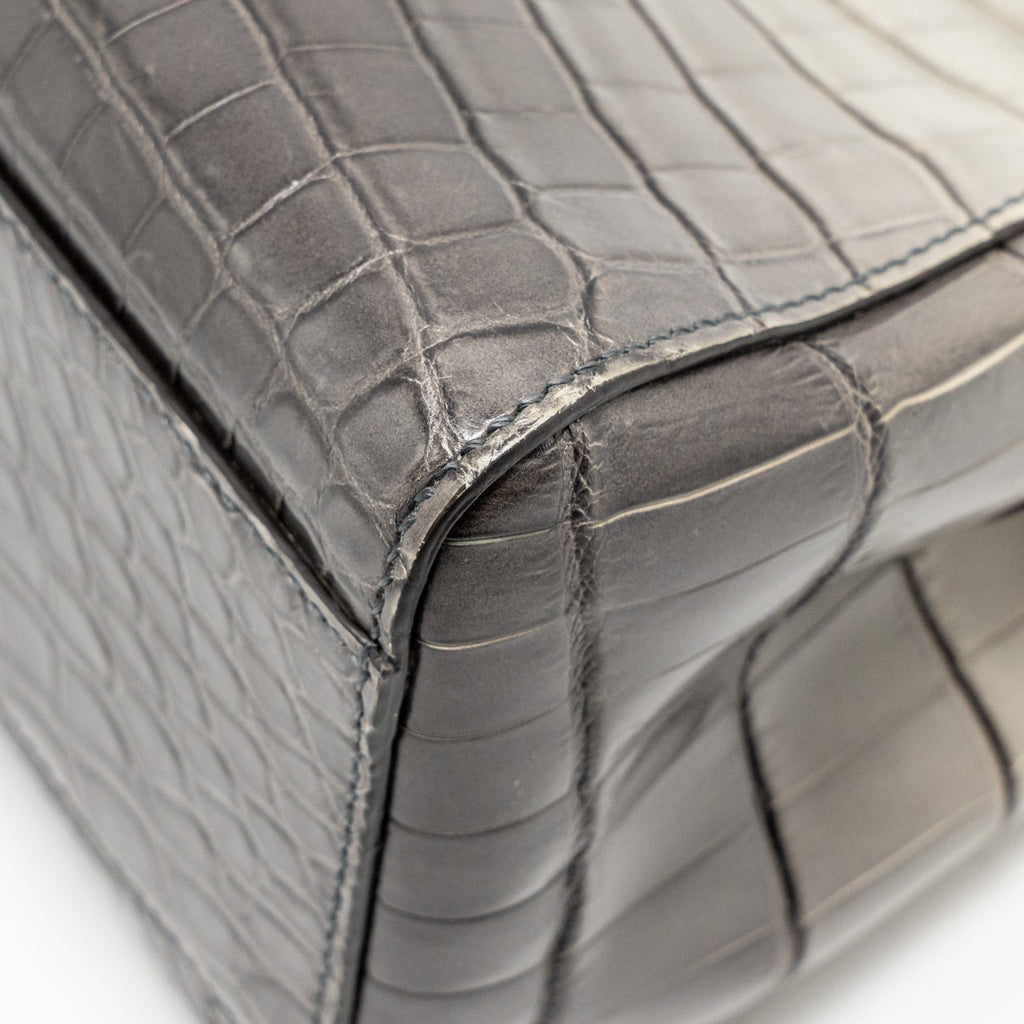 FENDI MINI PEEKABOO BAG CROCODILE GREY GHW