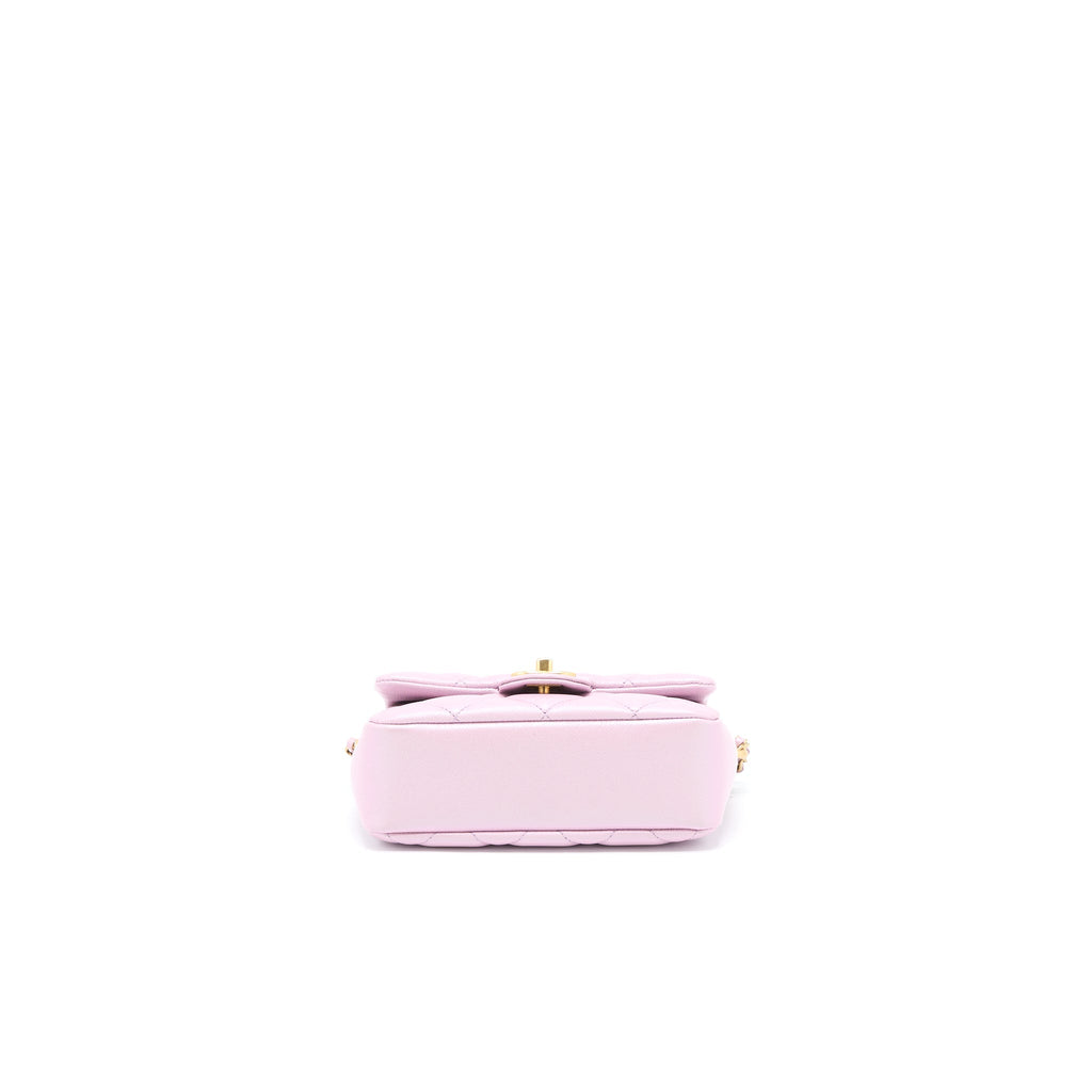 CHANEL 21K MY PERFECT MINI FLAP BAG CAVIAR PINK GHW (MICROCHIP)