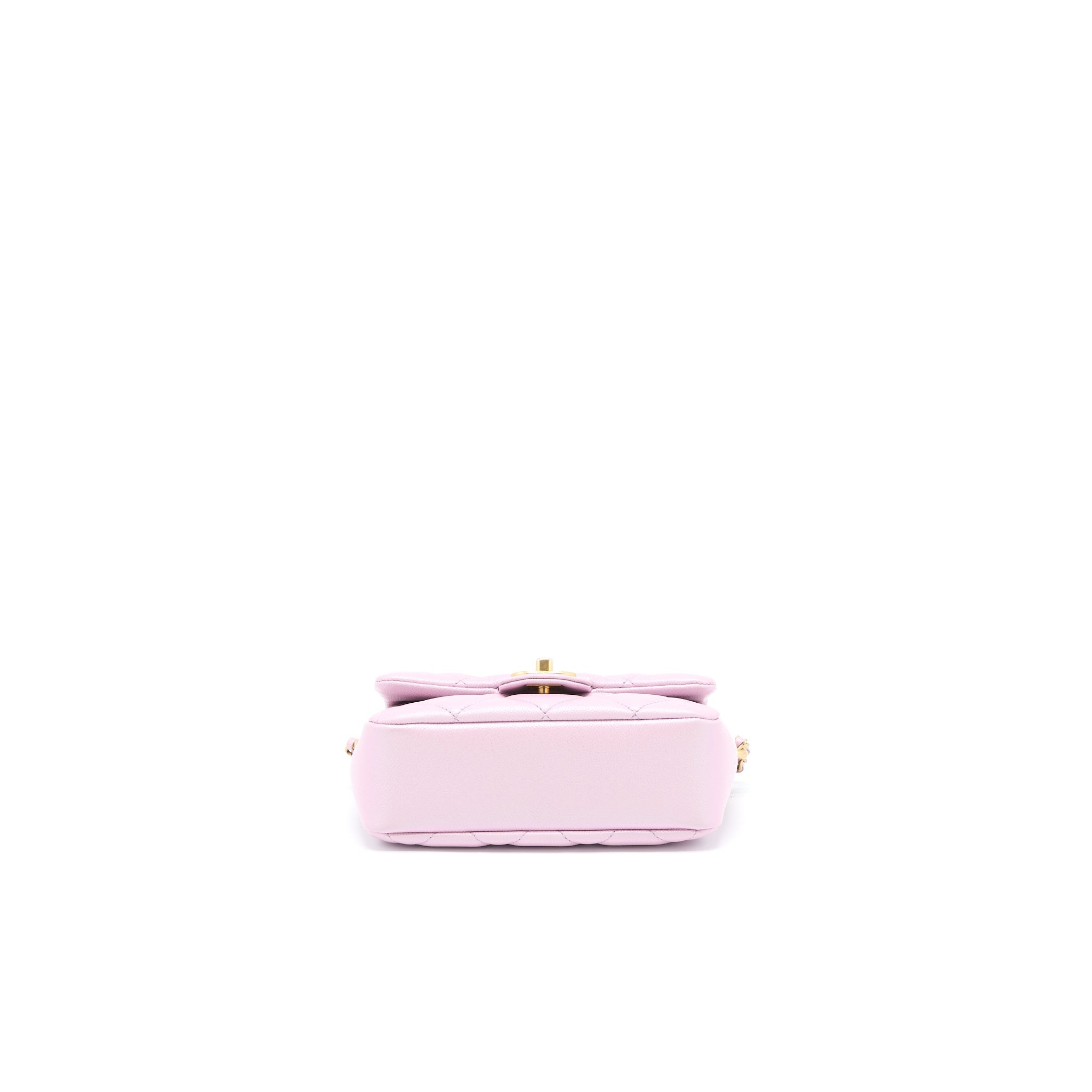CHANEL 21K MY PERFECT MINI FLAP BAG CAVIAR PINK GHW (MICROCHIP)