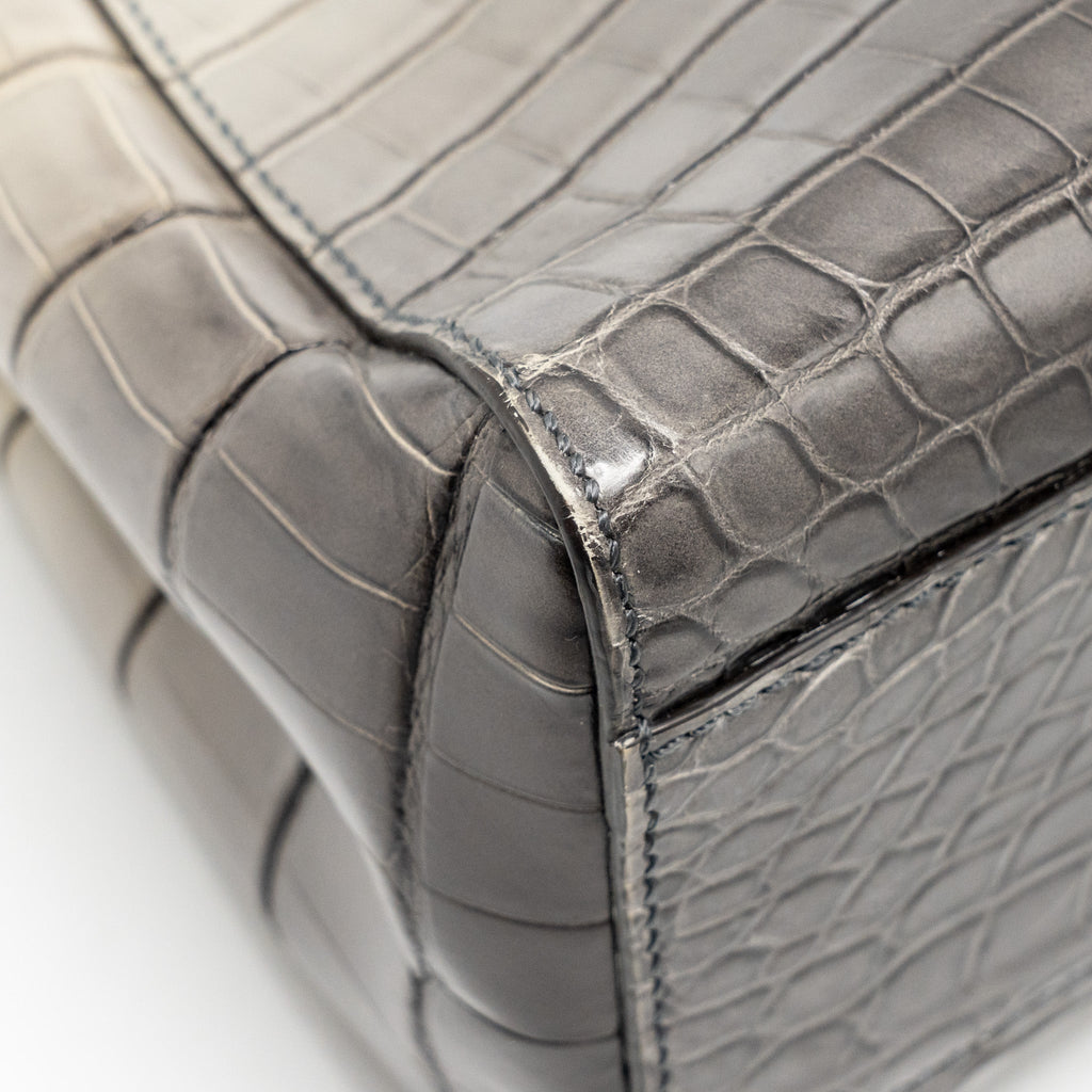 FENDI MINI PEEKABOO BAG CROCODILE GREY GHW