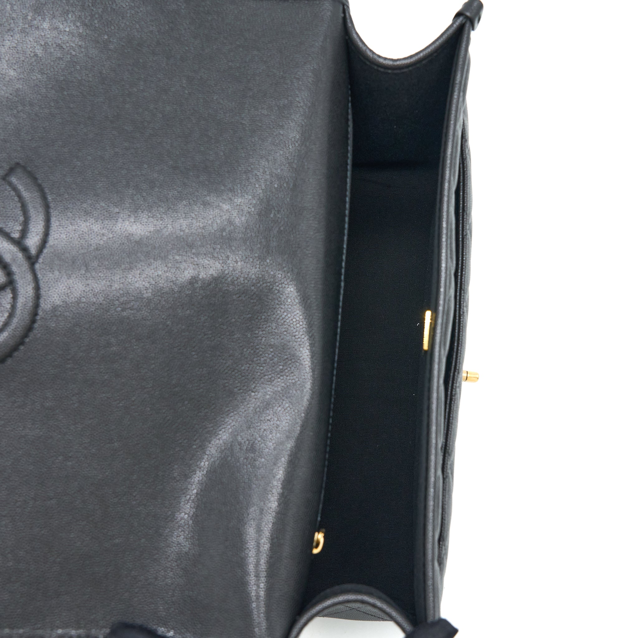 CHANEL 22K LARGE BACKPACK CAVIAR BLACK BRUSHED GHW (MICROCHIP)