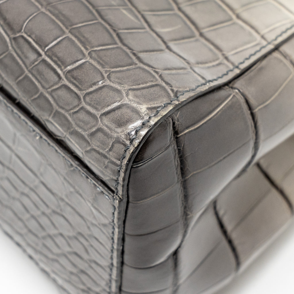 FENDI MINI PEEKABOO BAG CROCODILE GREY GHW