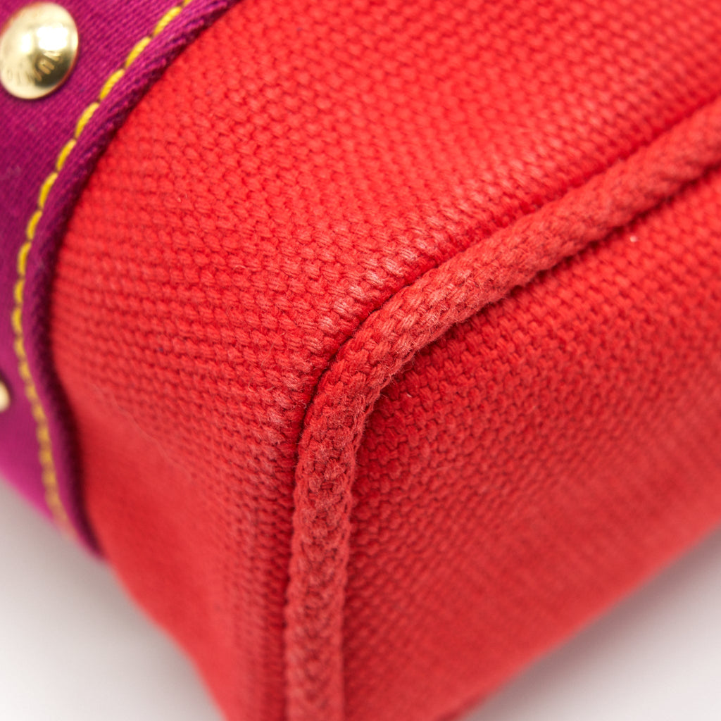 LOUIS VUITTON CANVAS TOTE BAG IN RED