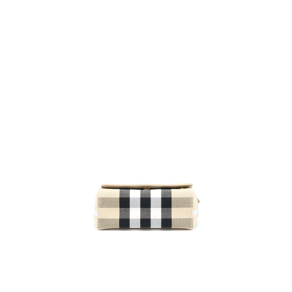 BURBERRY HACKBERRY CROSSBODY BAG CANVAS SOFT FAWN GHW