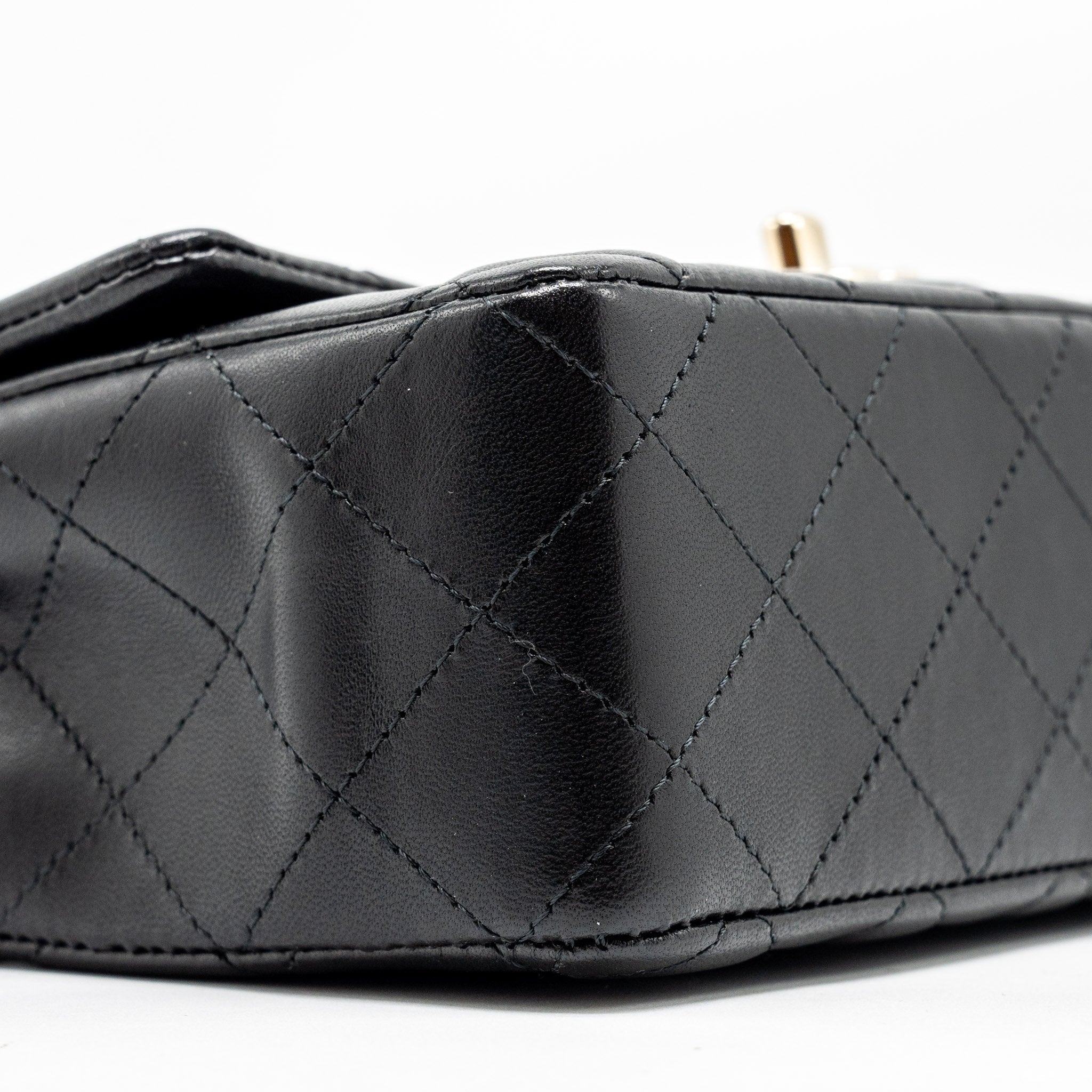 CHANEL MINI RECTANGULAR FLAP BAG LAMBSKIN BLACK LGHW (MICROCHIP)