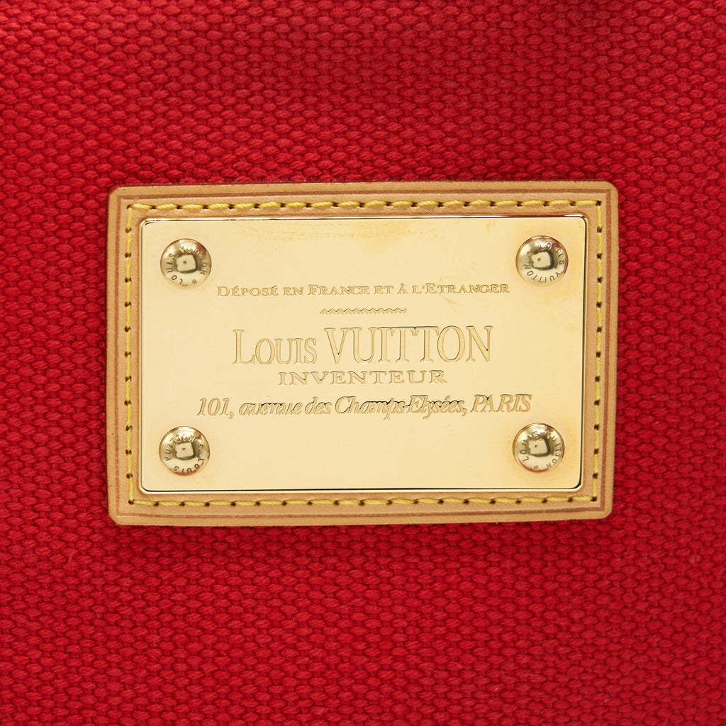 LOUIS VUITTON CANVAS TOTE BAG IN RED
