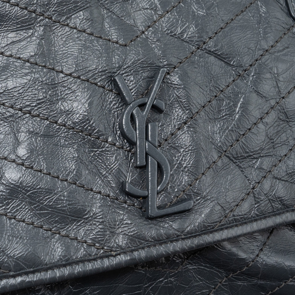 SAINT LAURENT MEDIUM NIKI CALFSKIN DARK GREY SHW