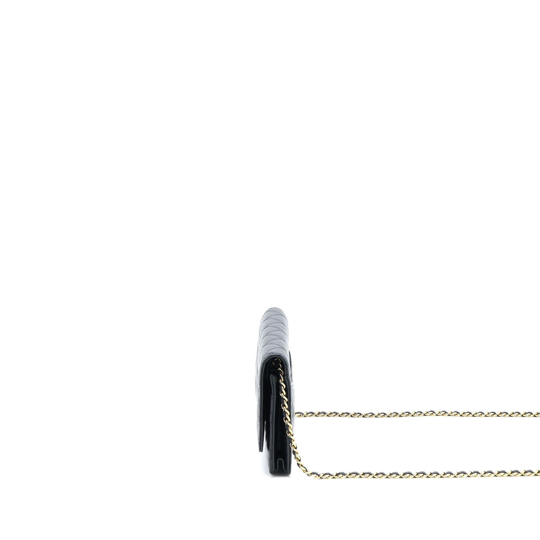 CHANEL CLASSIC WALLET ON CHAIN CAVIAR BLACK GHW