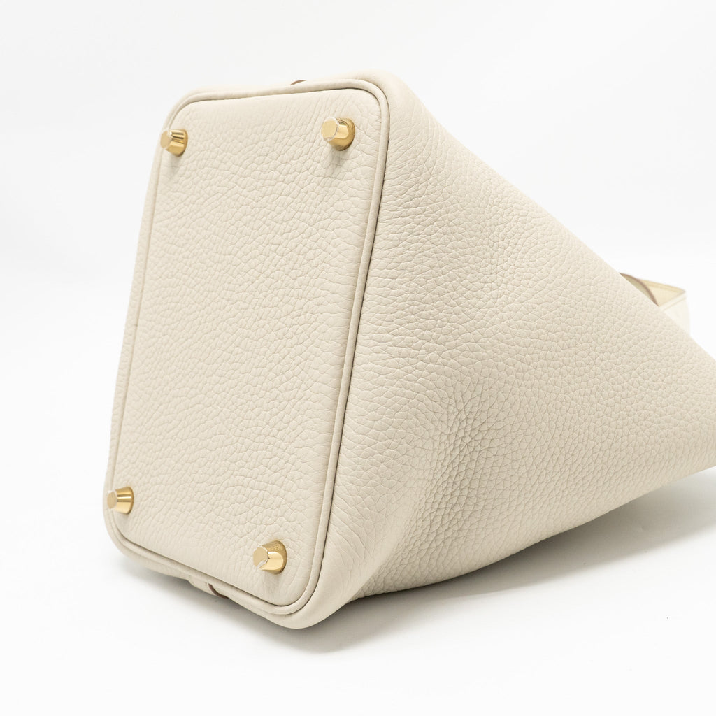 HERMES PICOTIN 18 LOCK BAG OSTRICH TOUCH/CLEMENCE BETON GHW