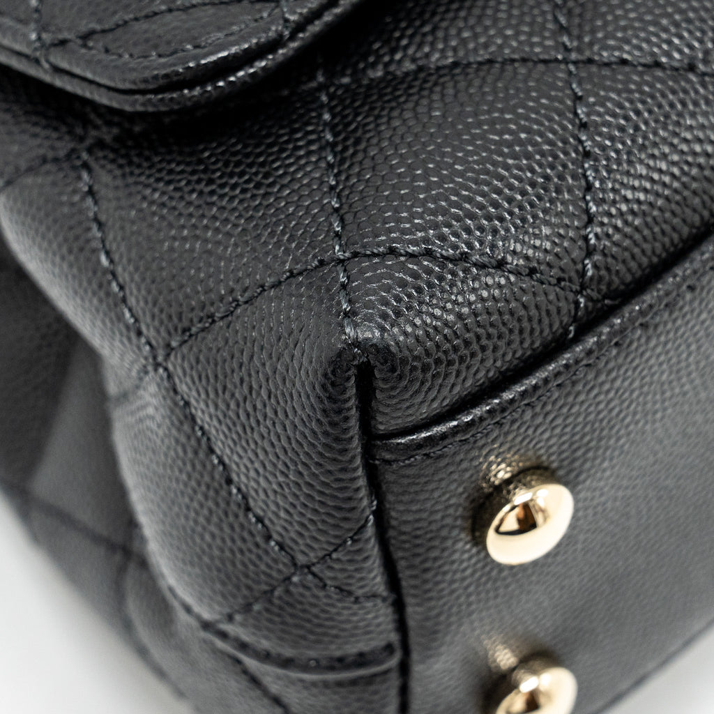 CHANEL MINI COCOHANDLE CAVIAR BLACK LGHW (MICROCHIP)