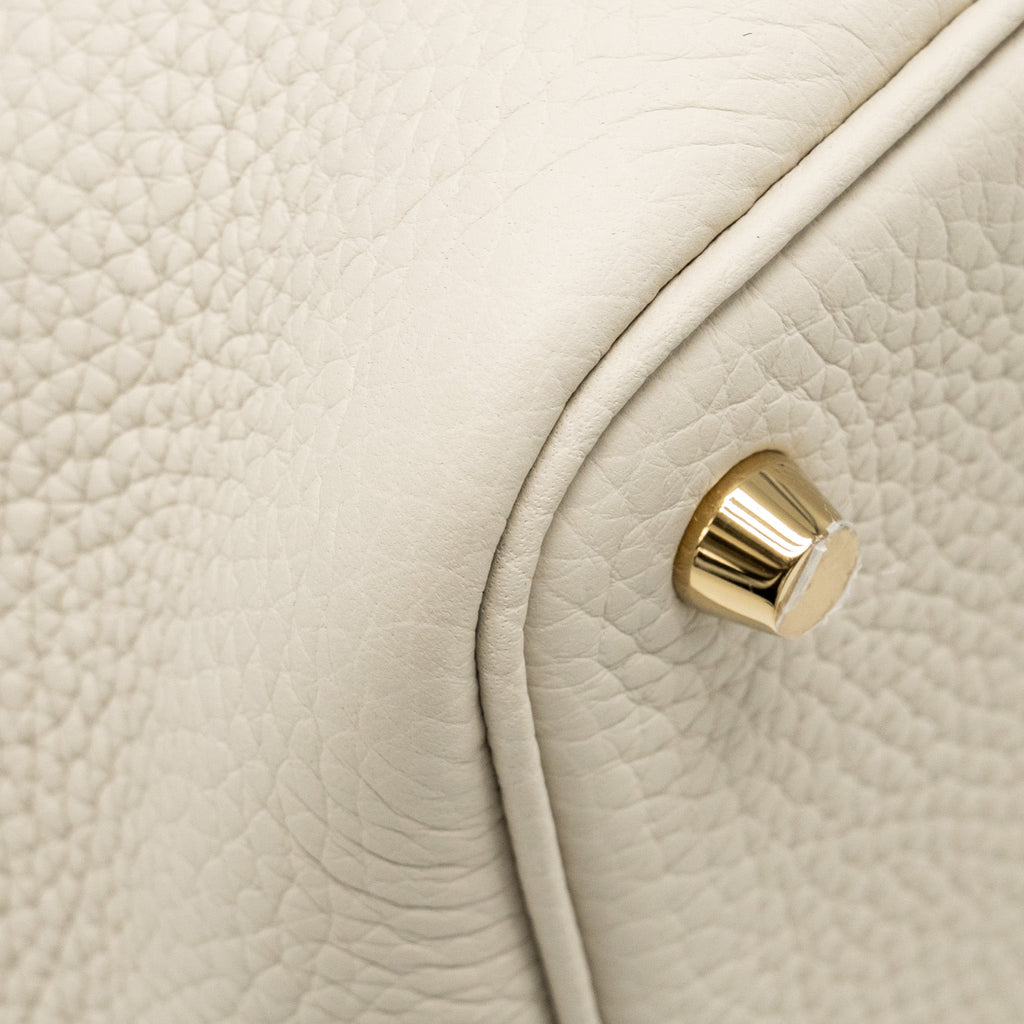 HERMES PICOTIN 18 LOCK BAG OSTRICH TOUCH/CLEMENCE BETON GHW