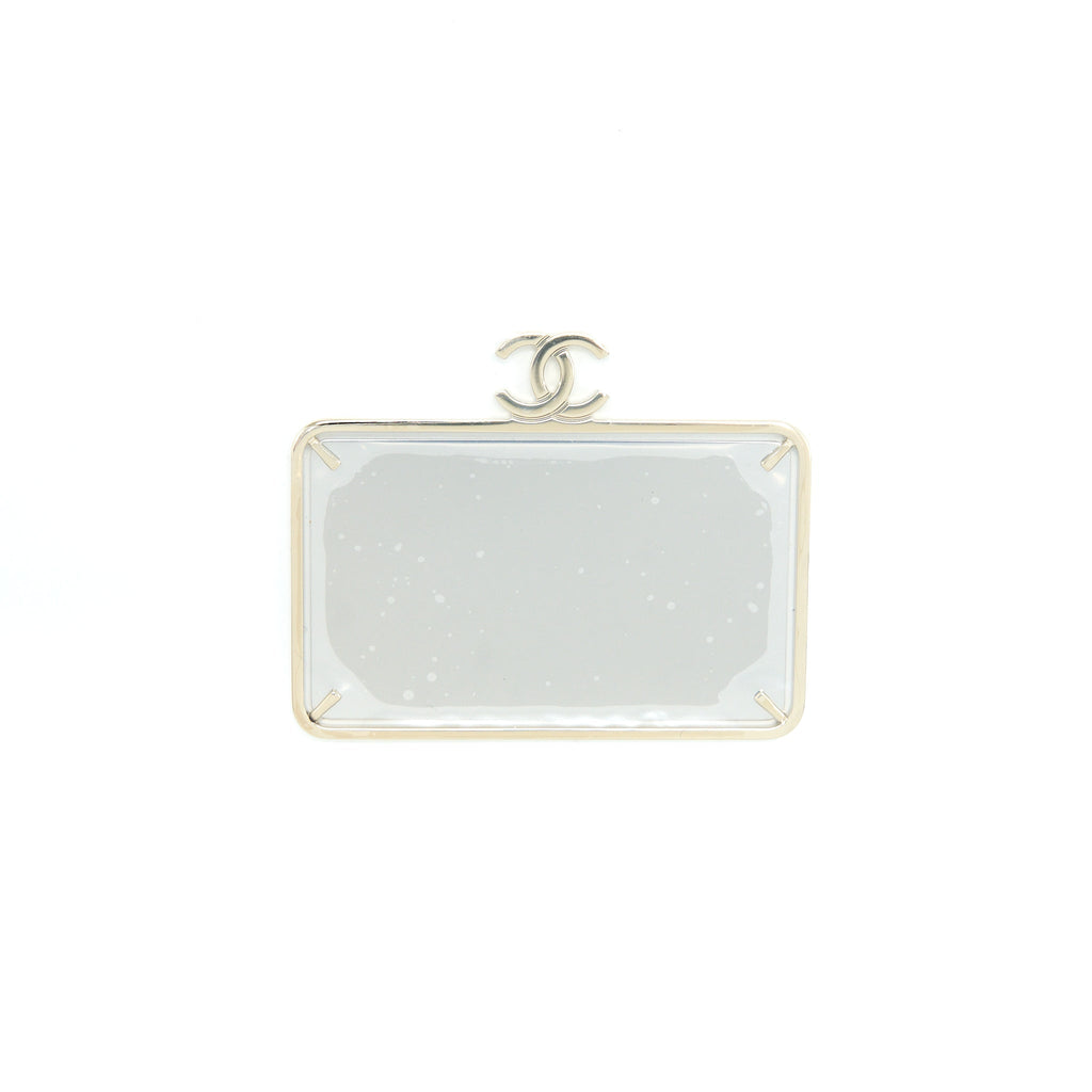 CHANEL 22P QUILTED MINI BOX VANITY WITH CHAIN LAMBSKIN WHITE LGHW