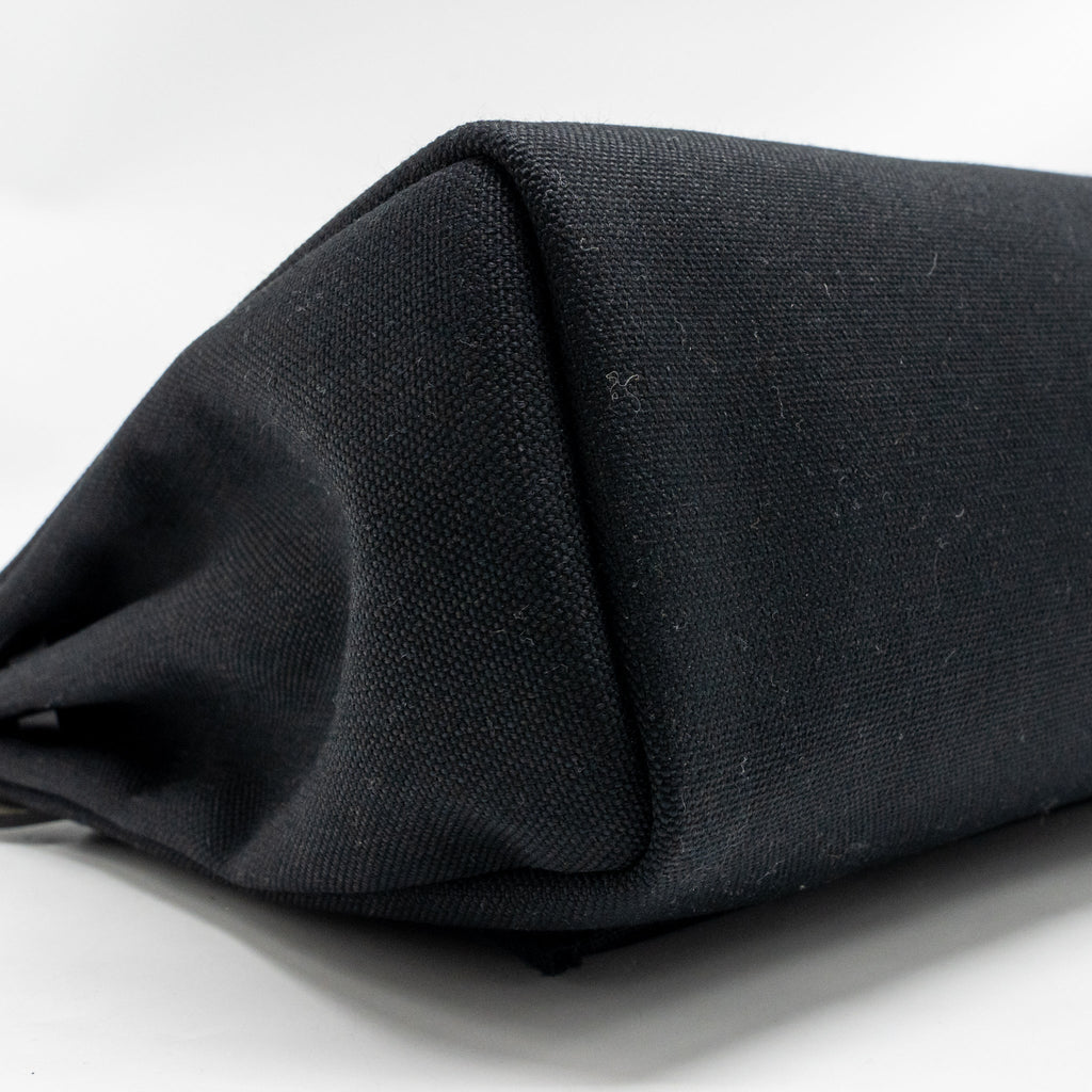 HERMES HERBAG 31 ZIP BAG CANVAS/ HUNTER LEATHER BLACK GHW