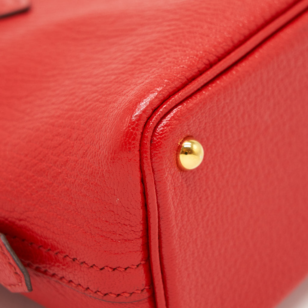 HERMES MINI BOLIDE CHEVRE ROUGE DE COEUR GHW