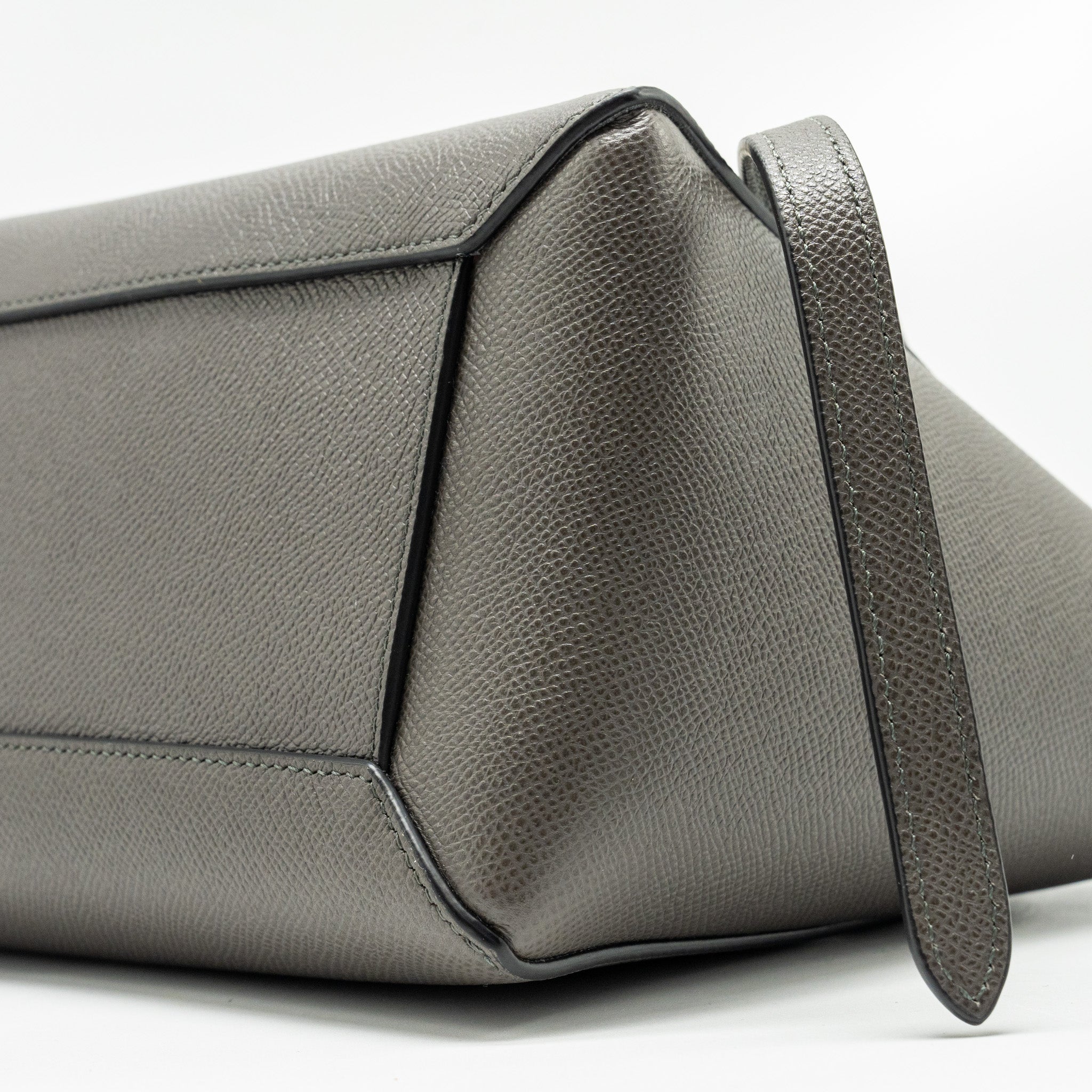 CELINE MINI BELT BAG GRAINED CALFSKIN GREY GHW