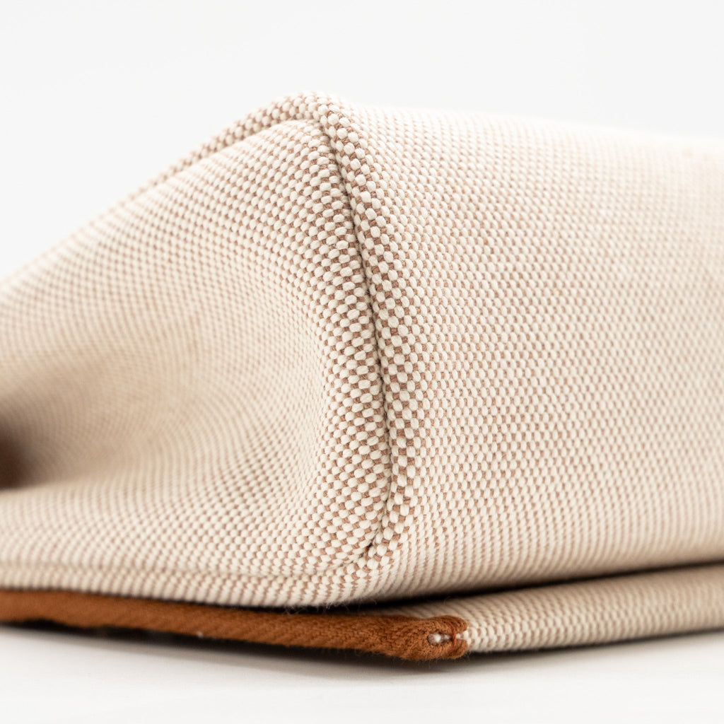 HERMES HERBAG MINI CANVAS/HUNTER LEATHER ECRU-BEIGE/ FAUVE GHW