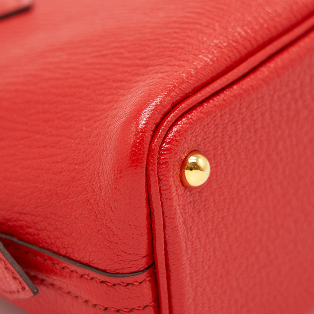 HERMES MINI BOLIDE CHEVRE ROUGE DE COEUR GHW