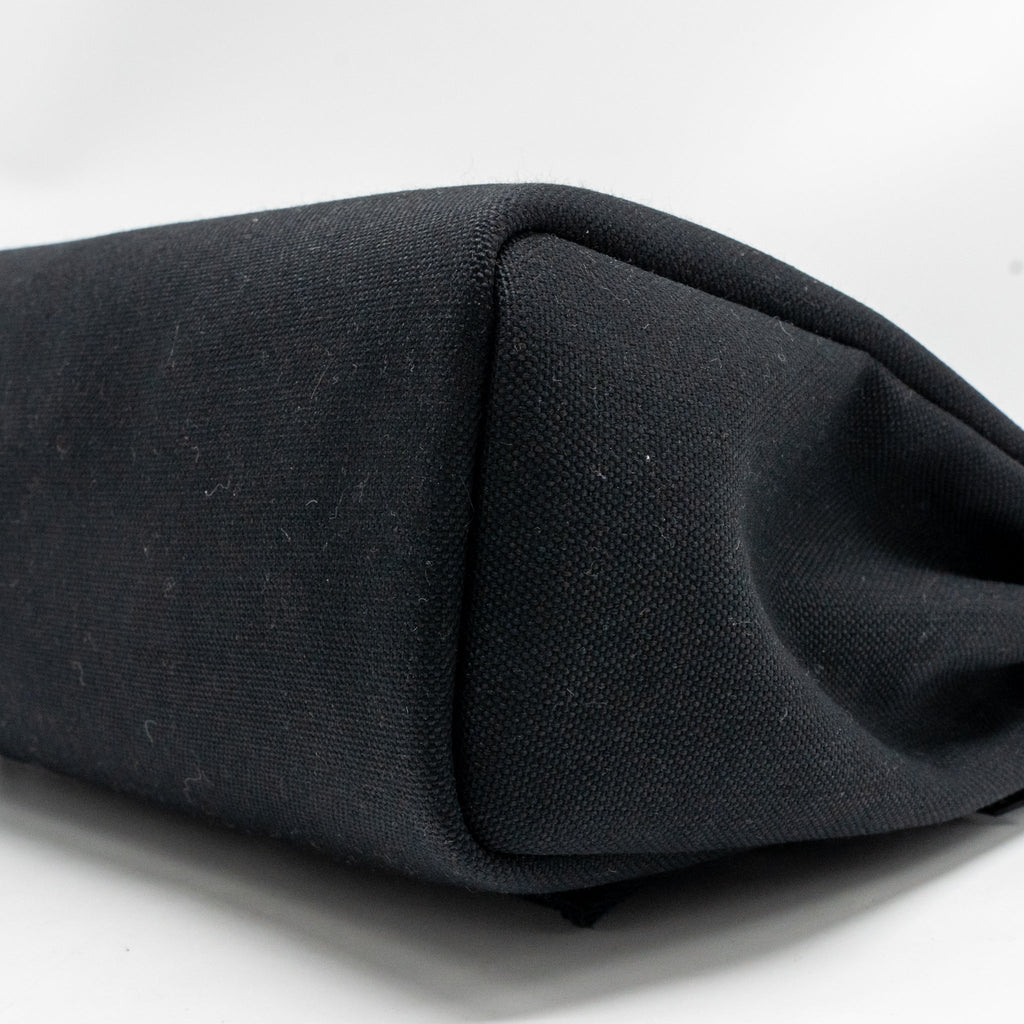 HERMES HERBAG 31 ZIP BAG CANVAS/ HUNTER LEATHER BLACK GHW