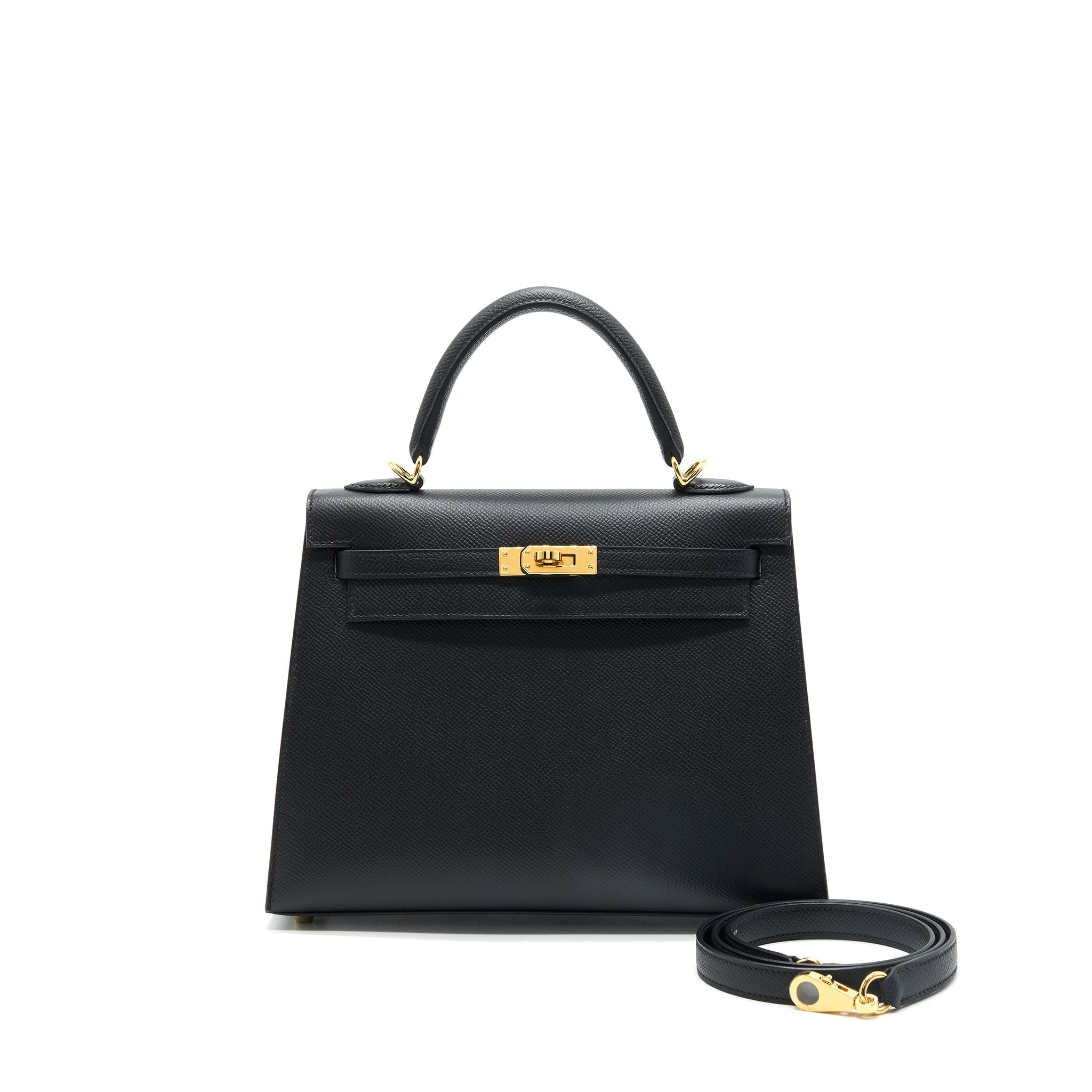 HERMES KELLY SELLIER 25 EPSOM BLACK GHW