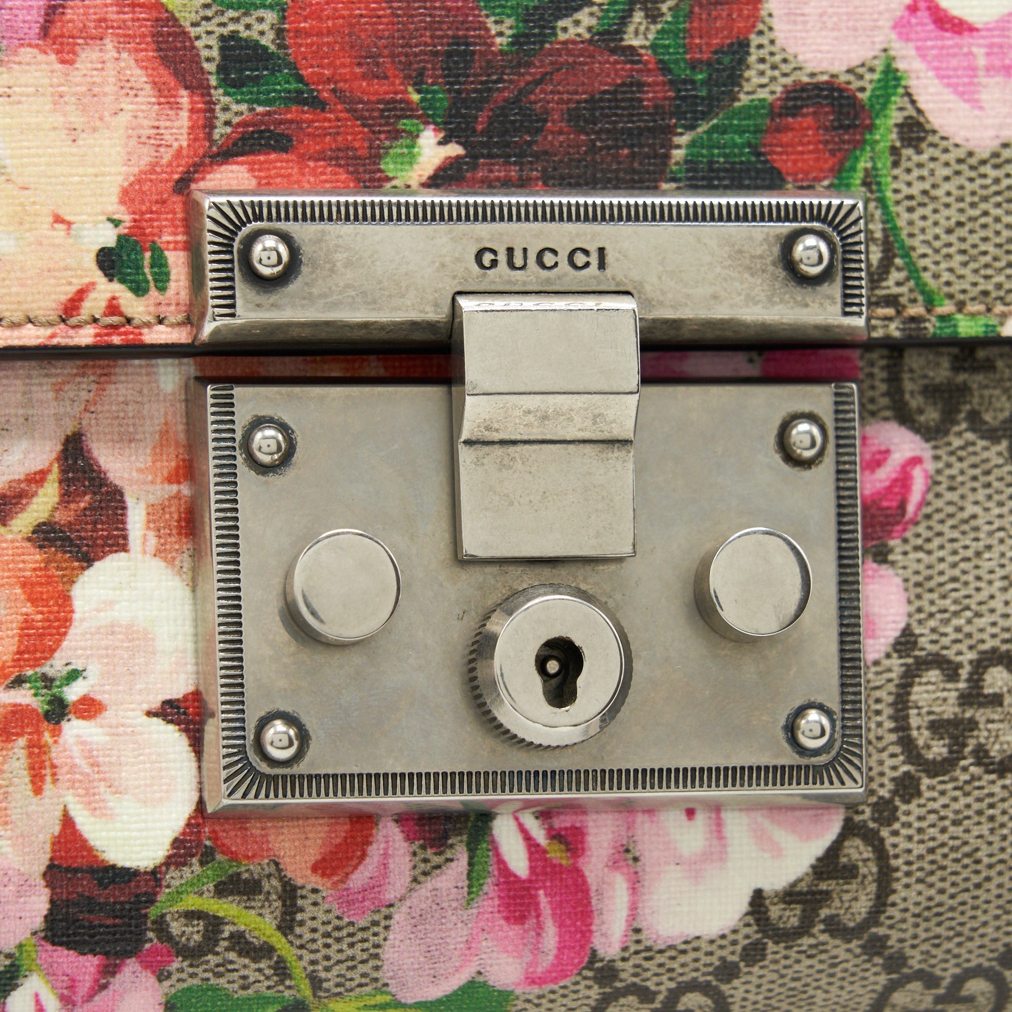 GUCCI SMALL PADLOCK PRINT PINK