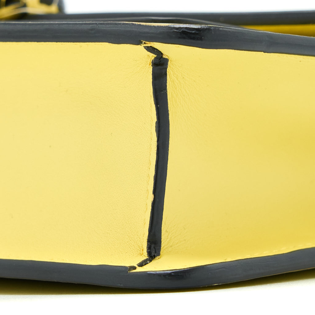 BVLGARI SERPENTI FOREVER CROSSBODY BAG CALFSKIN YELLOW WITH BLACK HARDWARE