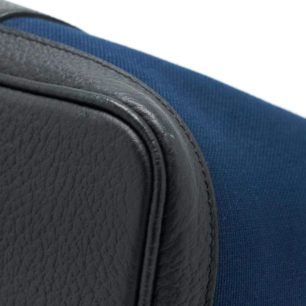 HERMES GARDEN PARTY 36 POCKETS NEGONDA/CANVAS BLEU MARINE/BLACK SHW