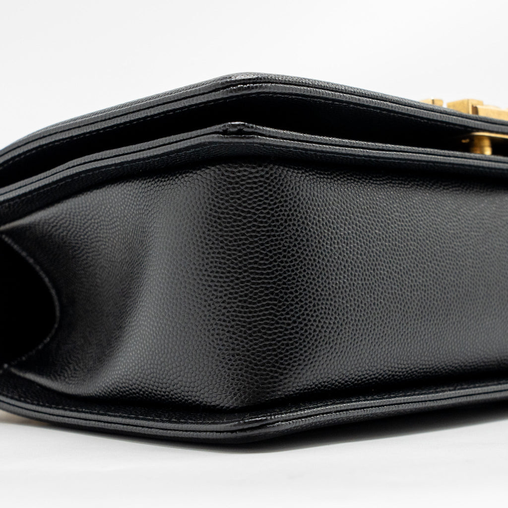 CHANEL MEDIUM CLASSIC BOY BAG CAVIAR BLACK GHW