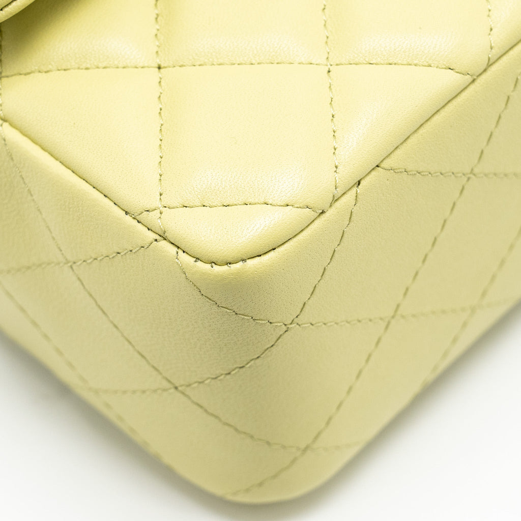 CHANEL MINI RECTANGULAR FLAP BAG LAMBSKIN PISTACHIO LGHW (MICROCHIP)