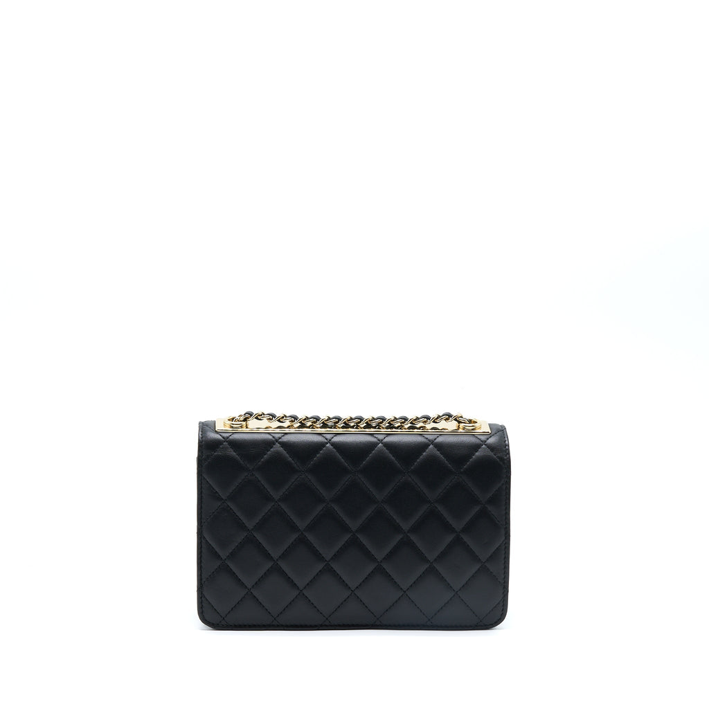 CHANEL TRENDY CC WALLET ON CHAIN LAMBSKIN BLACK GHW