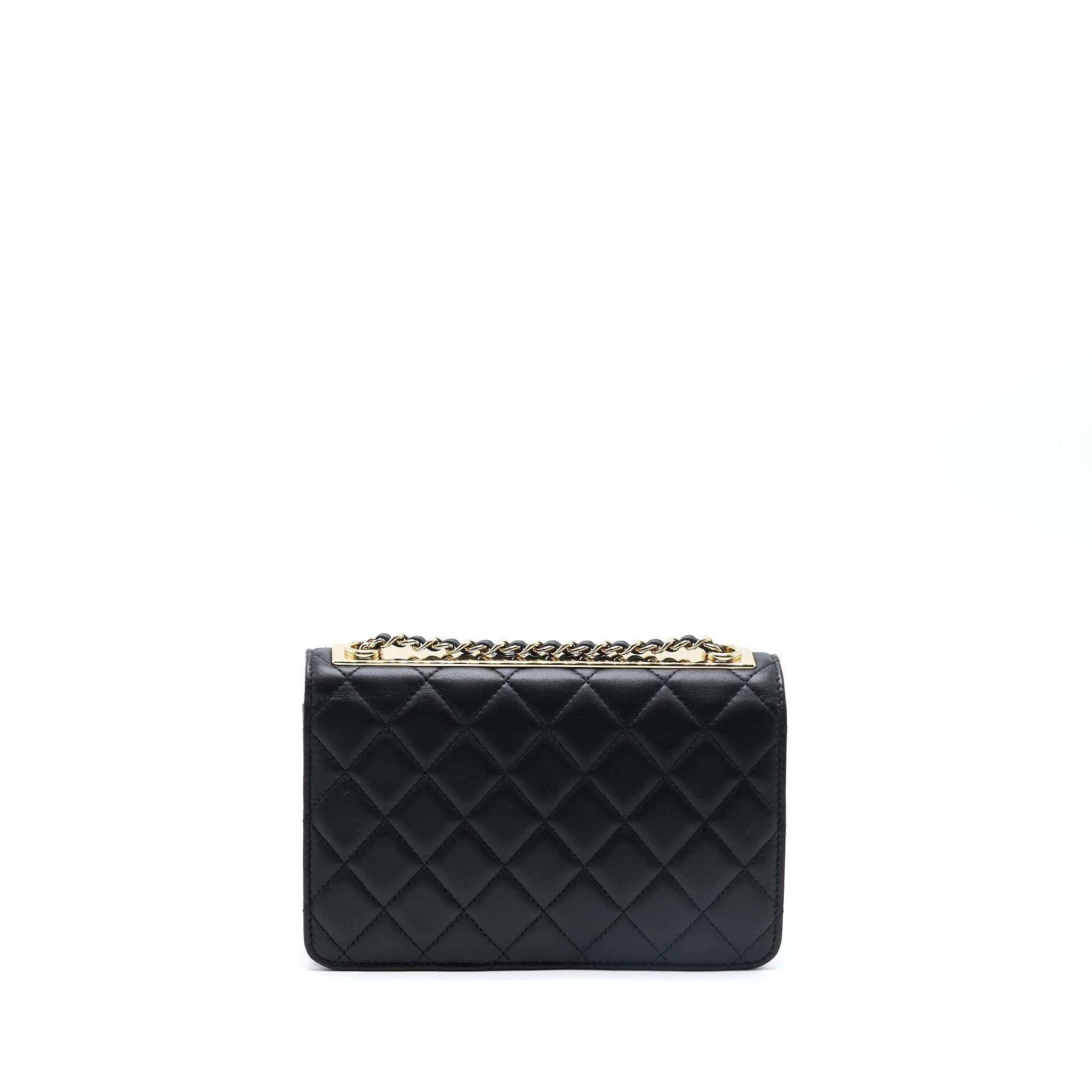 CHANEL TRENDY CC WALLET ON CHAIN LAMBSKIN BLACK GHW