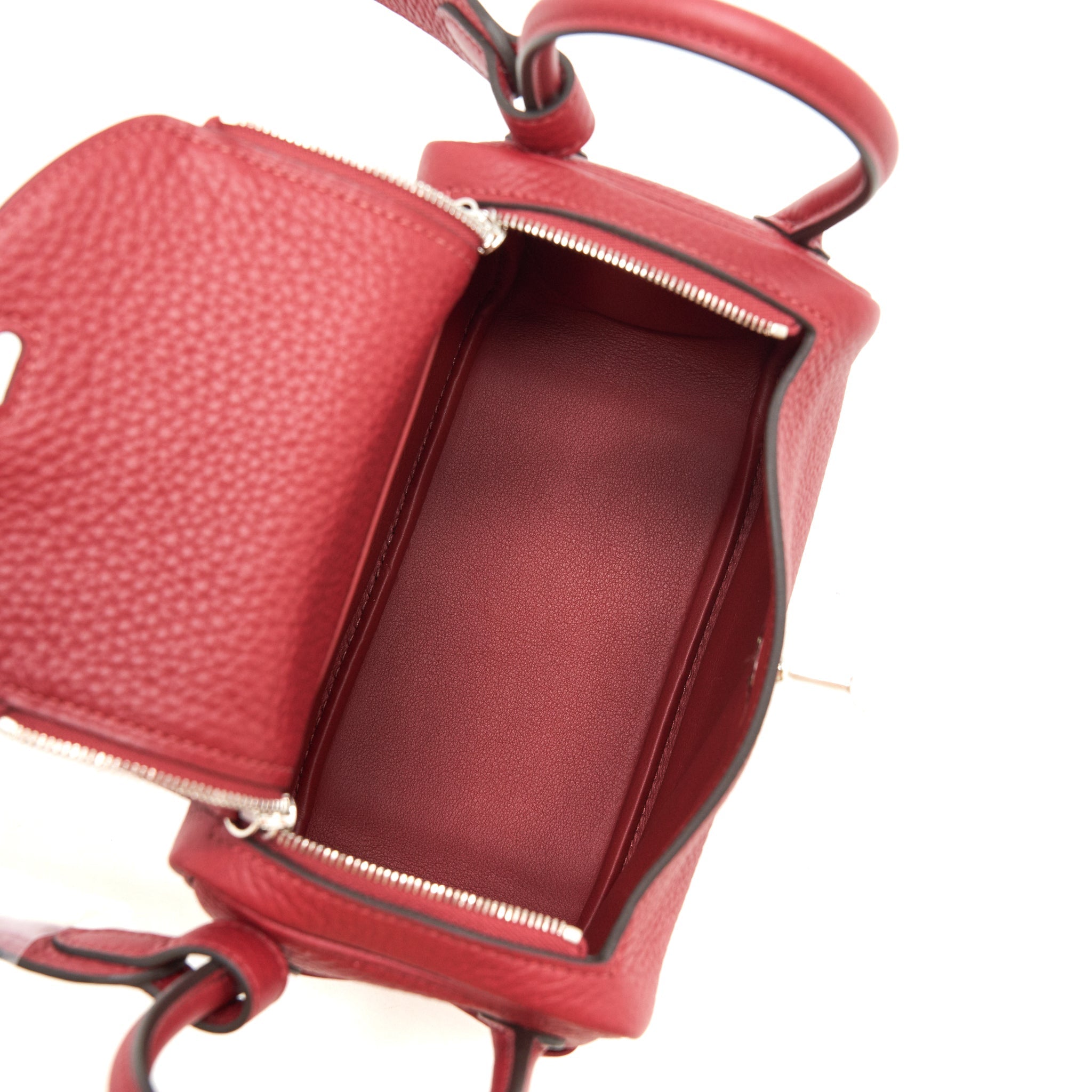 HERMES MINI LINDY CLEMENCE ROUGE GRENAT SHW