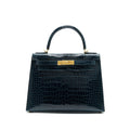 HERMES KELLY28 ALLIGATOR VERT ROSSEAU GHW