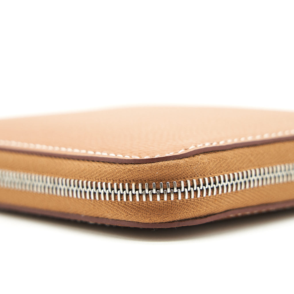 HERMES SILK COMPACT WALLET EPSOM GOLD SHW
