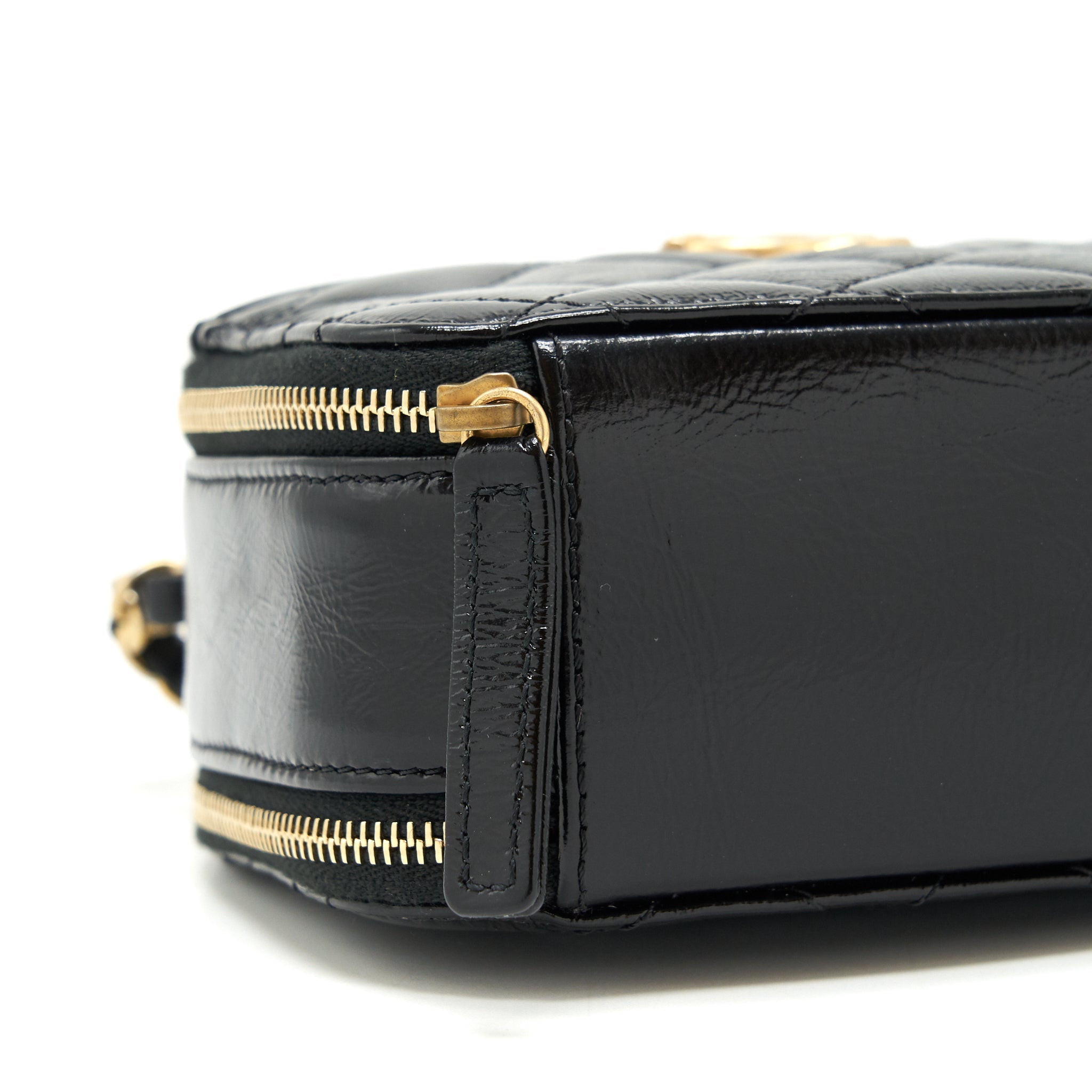 CHANEL VANITY CASE HANDLE CROSSBODY BAG CALFSKIN BLACK GHW