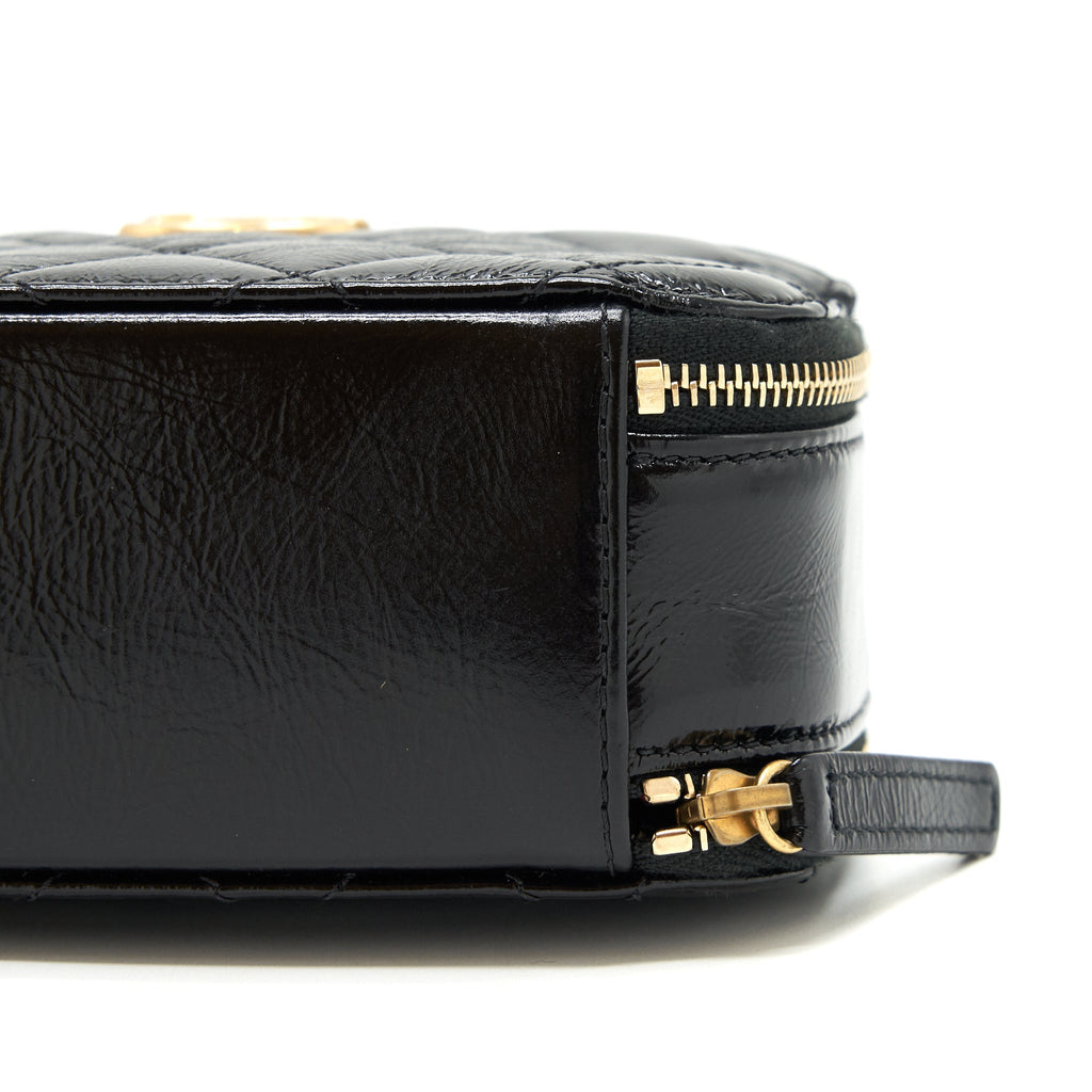 CHANEL VANITY CASE HANDLE CROSSBODY BAG CALFSKIN BLACK GHW