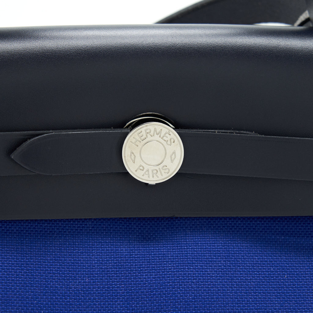 HERMES HERBAG ZIP 31 BAG BLUE ELECTRIC/ BLUE INDIGO WITH TWILLY