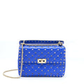 VALENTINO GARAVANI MEDIUM ROCKSTUD SPIKE SHOULDER BAG BLUE