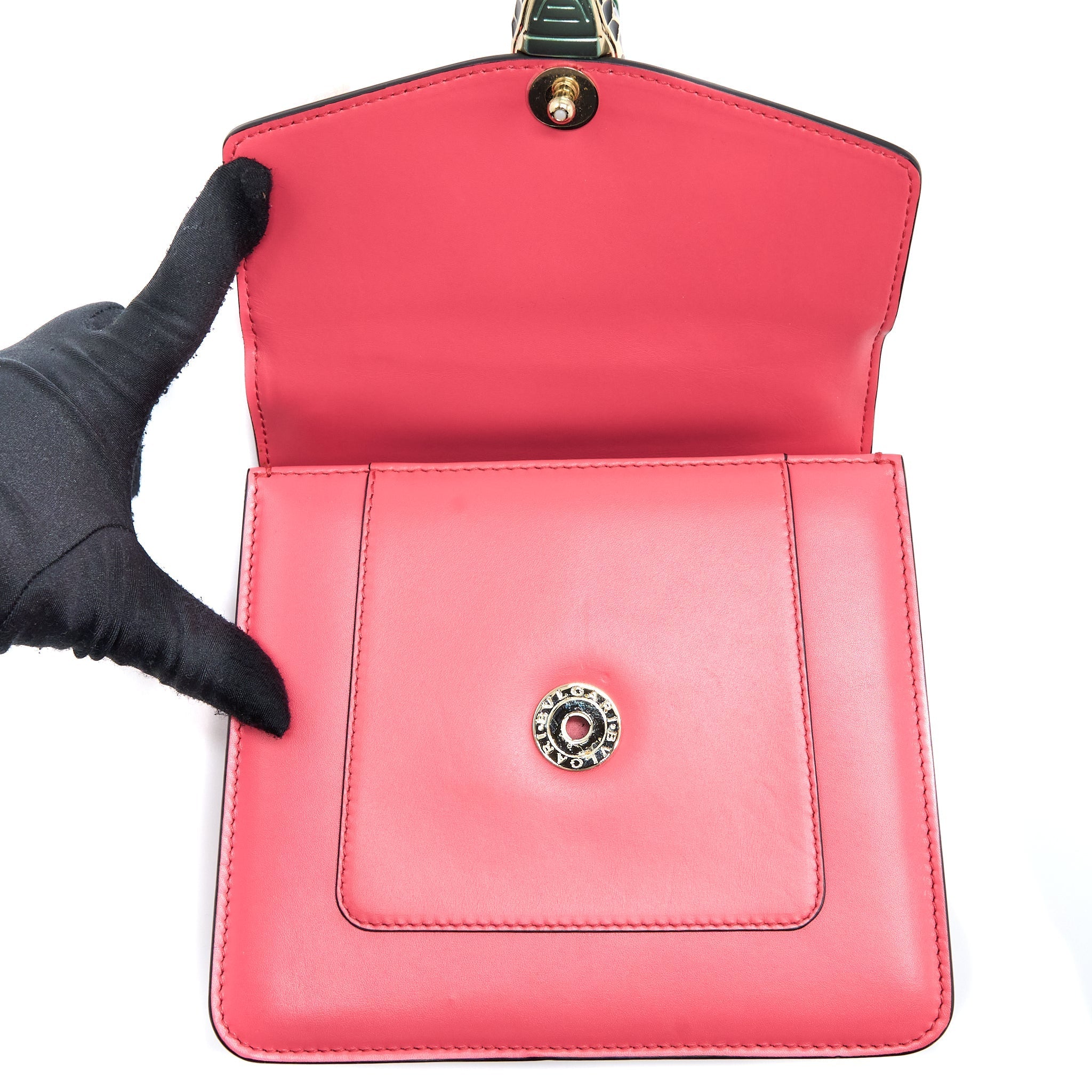 BVLGARI TOP HANDLE SERPENTI BAG CALFSKIN PINK LGHW
