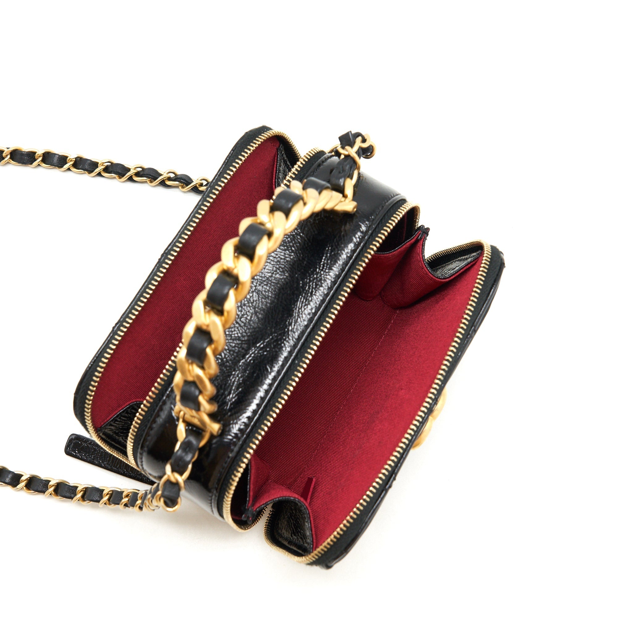 CHANEL VANITY CASE HANDLE CROSSBODY BAG CALFSKIN BLACK GHW