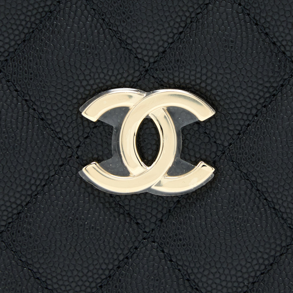 CHANEL 22S MINI BUCKET BAG CAVIAR BLACK LGHW (MICROCHIP)